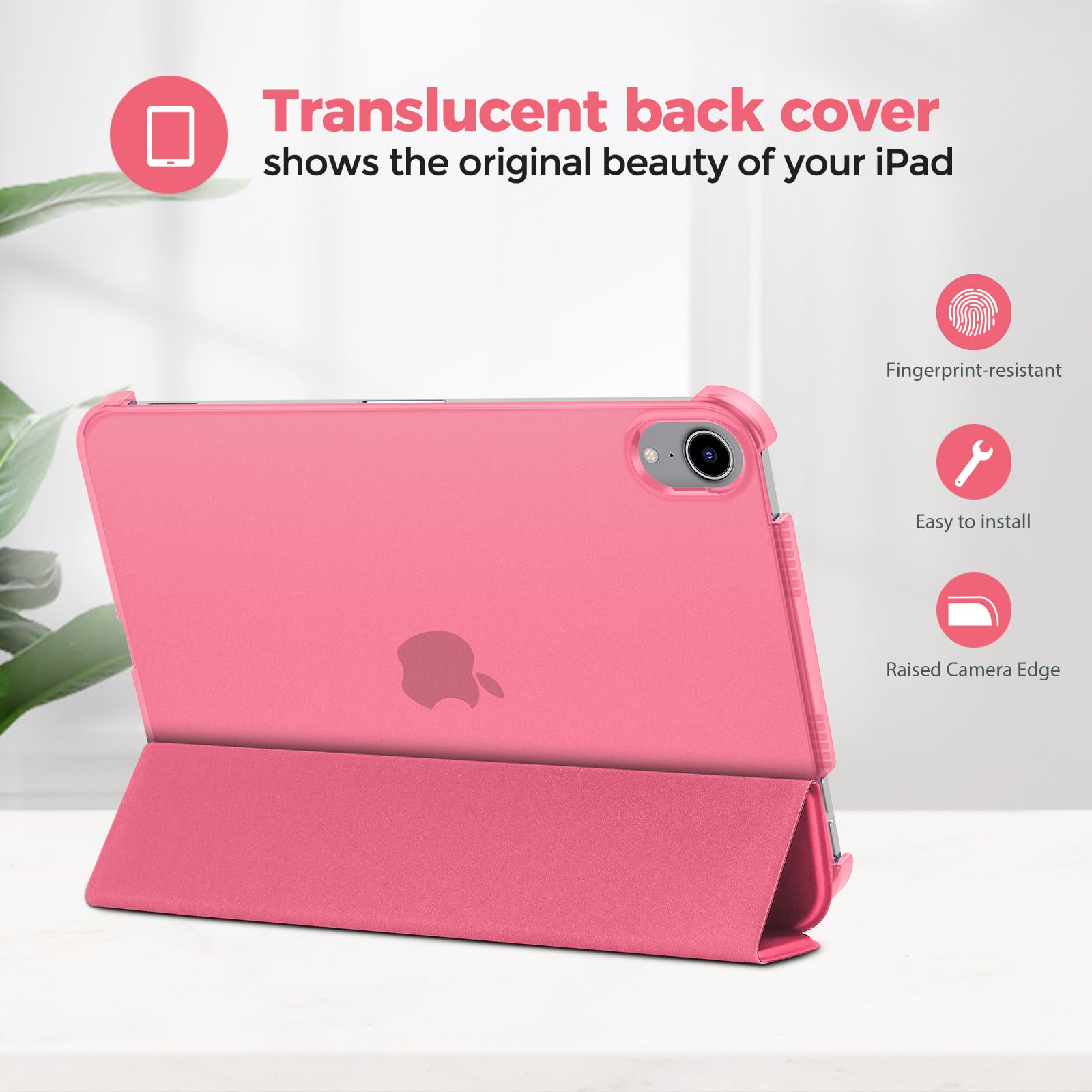 Procase Smart Case For Ipad Mini 7 A17 Pro 2024/Ipad Mini 6 2021 8.3 Inch Ipad Mini 7Th/6Th Gen Case, Hard Back Cover For Ipad Mini 8.3' 7Th Gen A2995/A2996/A2993/6Th Gen A2567 A2568 A2569  Melonpink