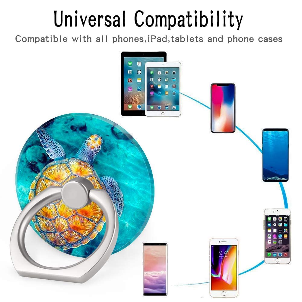 4 Pack Phone Ring Holder 360 Rotation Finger Stand Grip Kickstand For Smartphones And Tablets (Turtle)