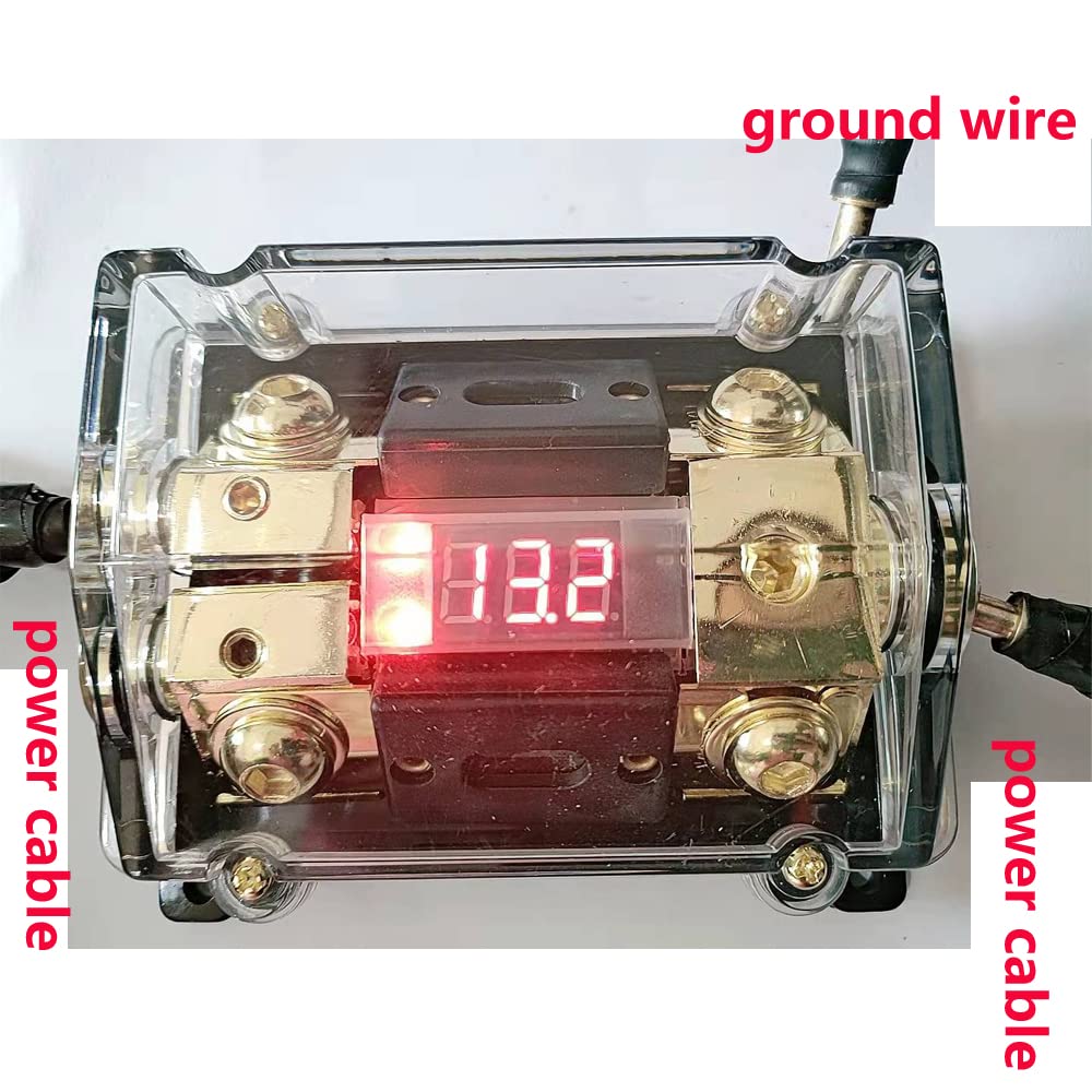 Car Audio Digital Led Display Fuse Holder Anl Include 2 Fuses Distribution Block 1 Way In 2 Way Out