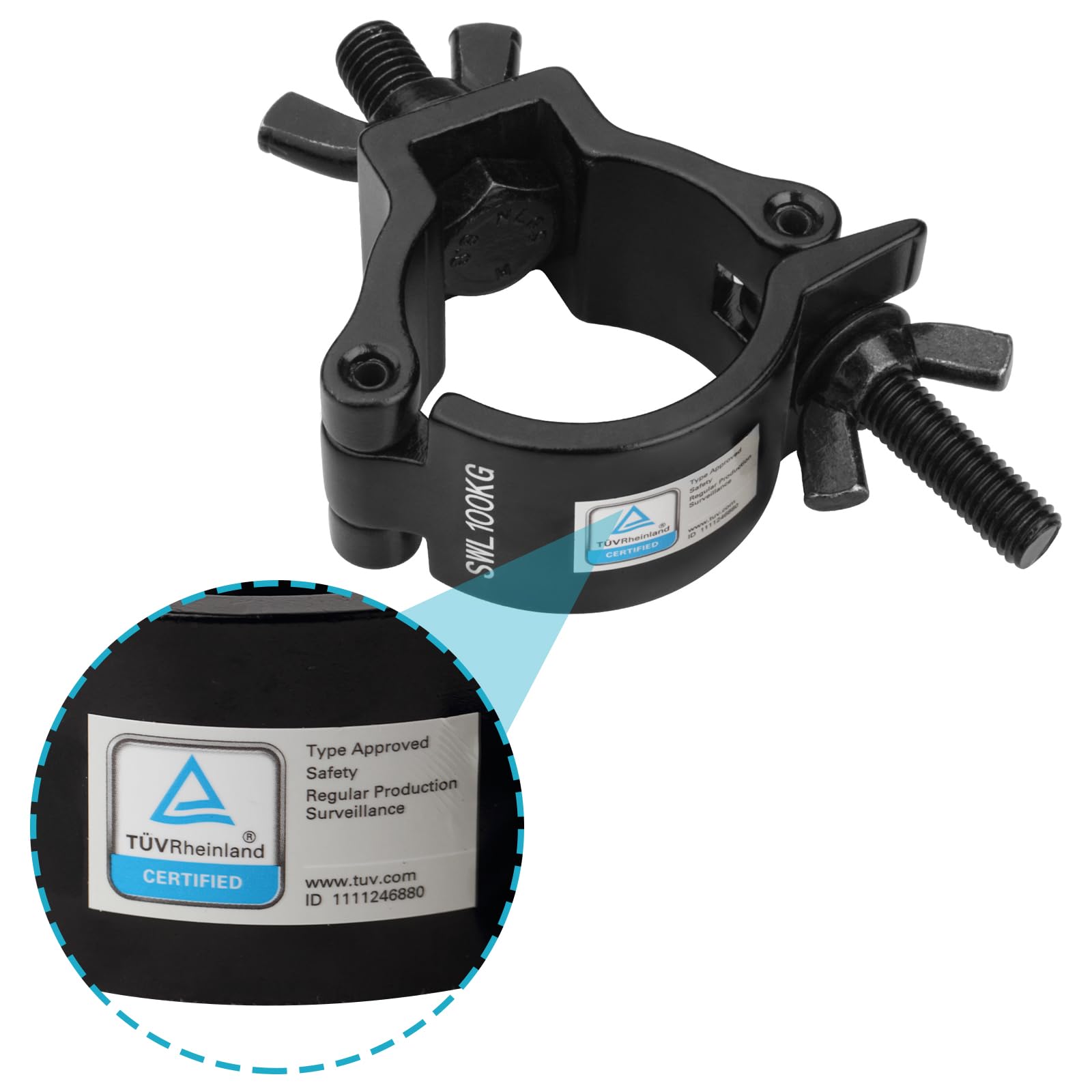 Gbgs 10 Pcs Black 2 Truss Lighting Clamps,F34 Truss O-Clamp For Dj Stage Light,Max Load 220Lb