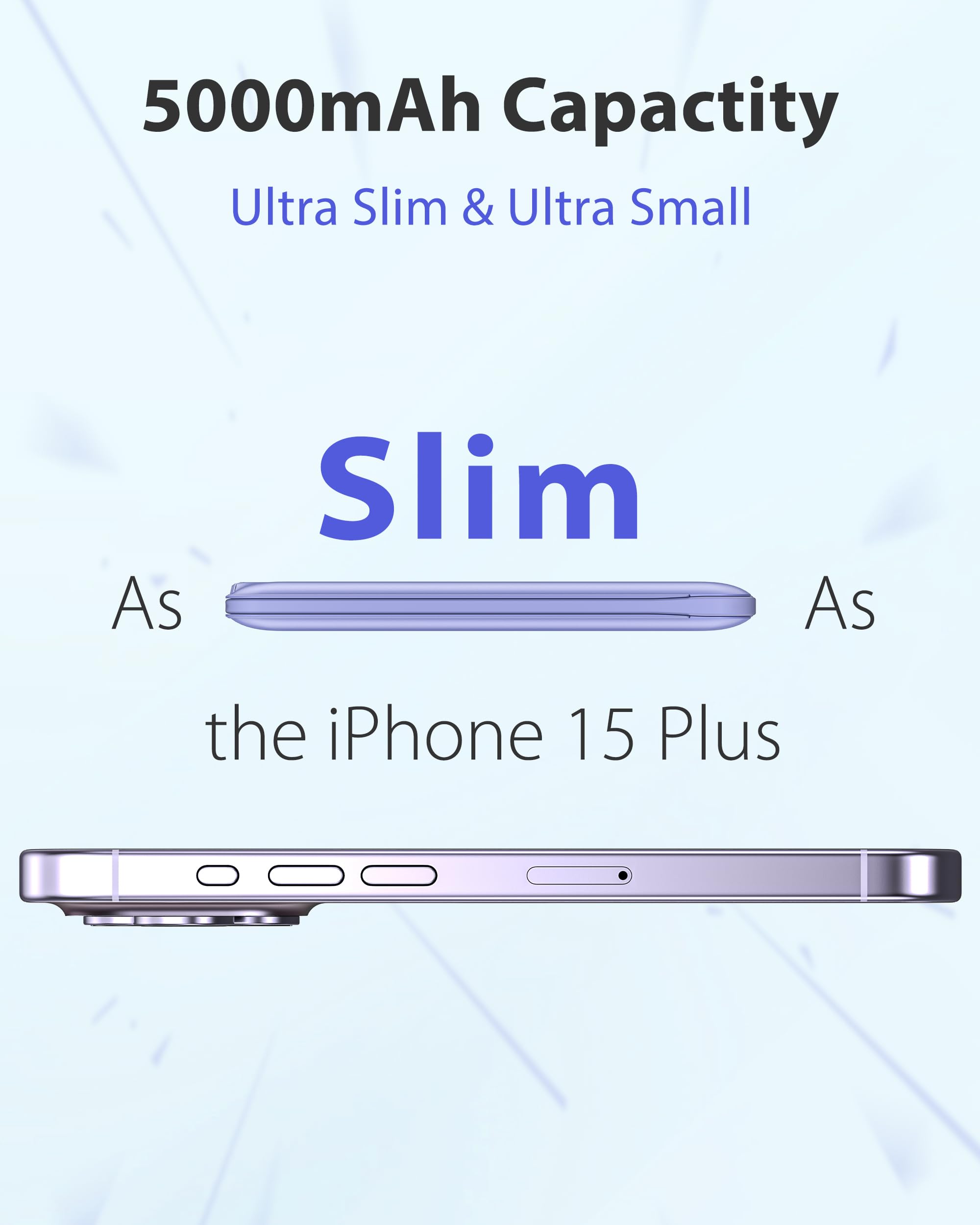 Tg90 2 Pack External Battery Pack 5000Mah Portable Charger, Usb C Power Bank With Built In Foldable Ac Wall Plug And Cables, Min