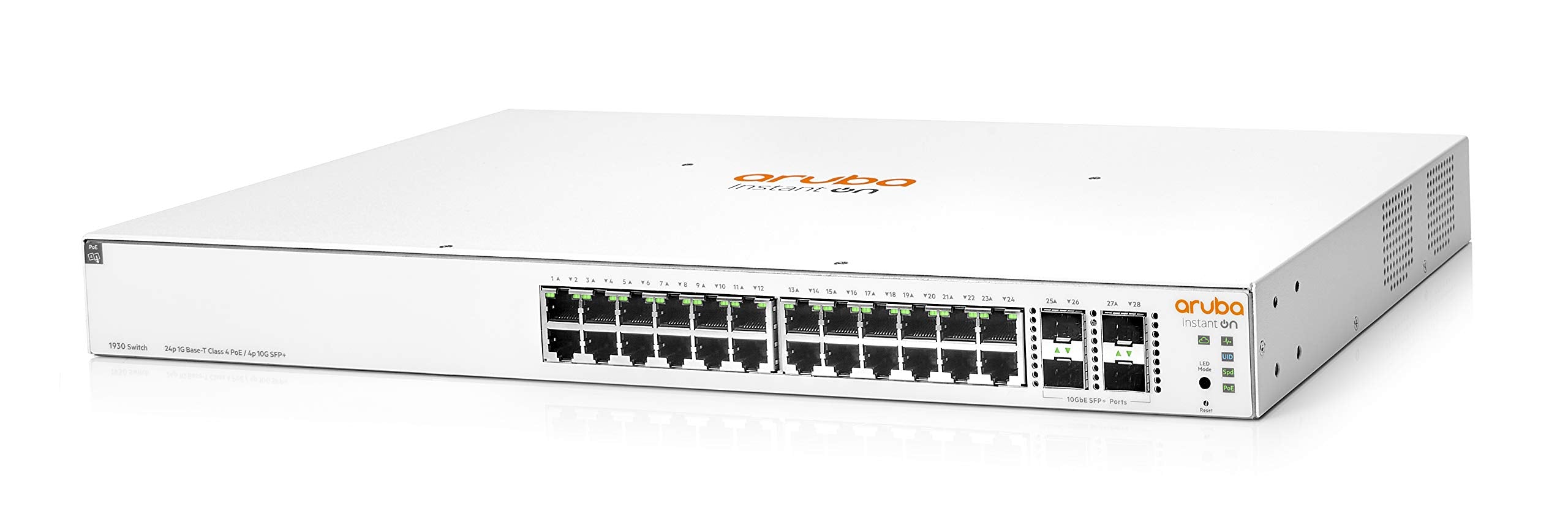 Aruba Instant On 1930 28P Gb Ethernet 24Xge Poe (370W), 4X 1G/10G Sfp+, L2+ Smart Switch Eu Europe Cord (Jl684A#Abb)