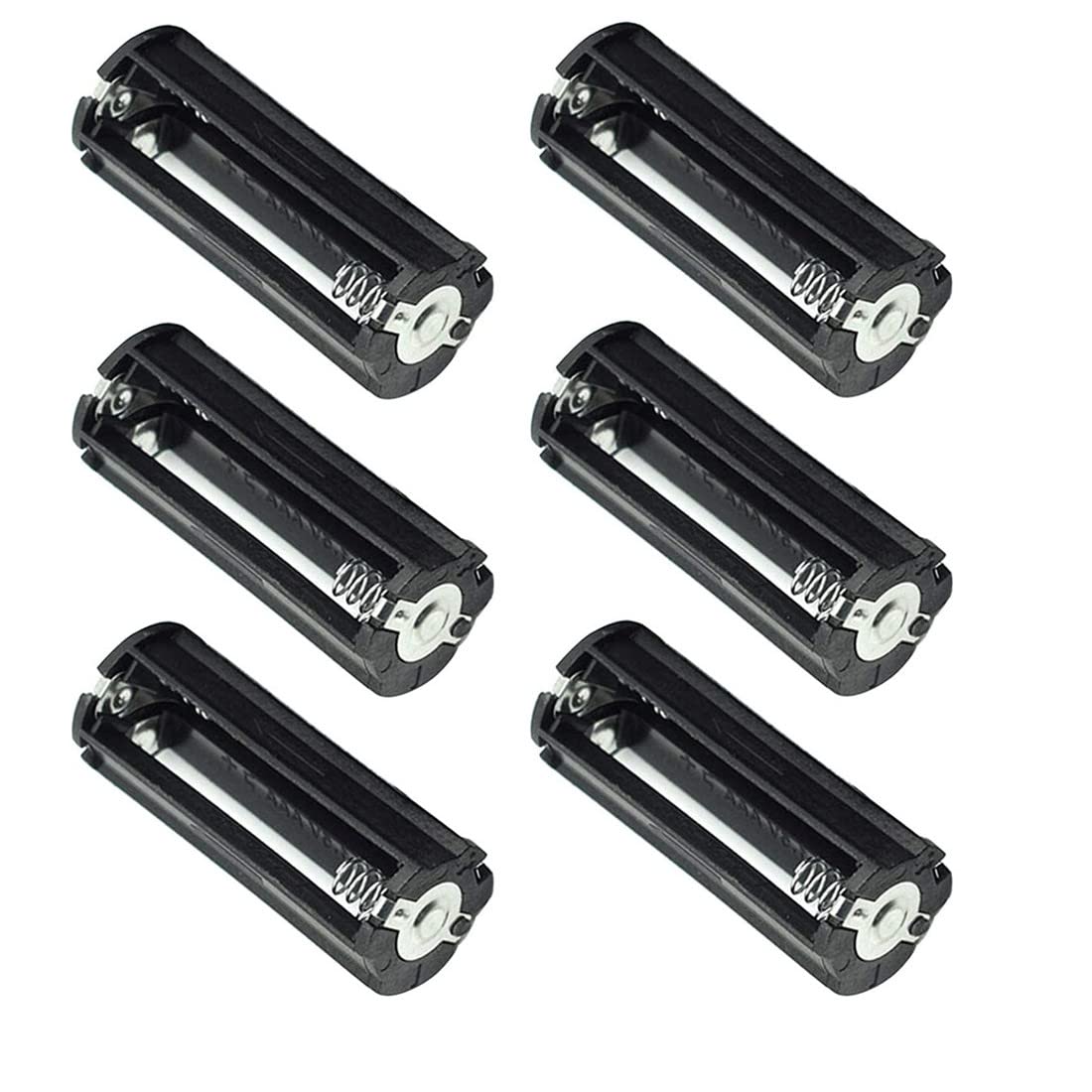 Bnafes 3 X 1.5V Aaa Series Connection Plastic Black Cylinder Battery Storage Holder Case Adapter Black   (6 Pcs)