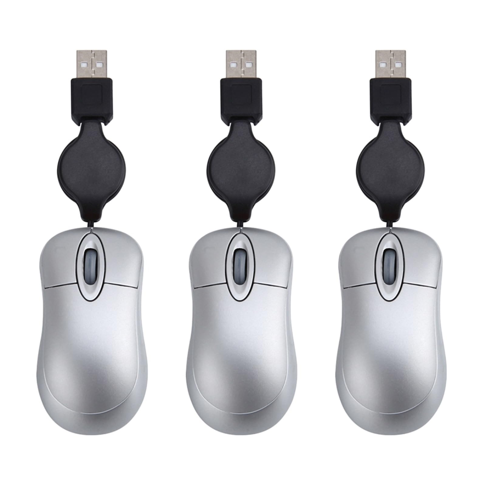 Hemobllo Wired Mouse - 3 Pcs Retractable Mouse Corded Mouse Mini Mouse for Laptop Wired Computer Mouse Small USB Optical Mouse P