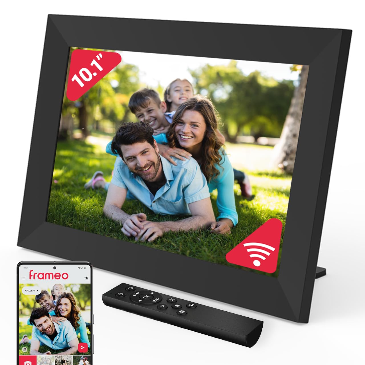 Frameo Wifi Digital Picture Frame 10.1 Inch | 32Gb Storage, Touchscreen, Auto Rotate, Motion Sensor, Weather And Calendar Widget