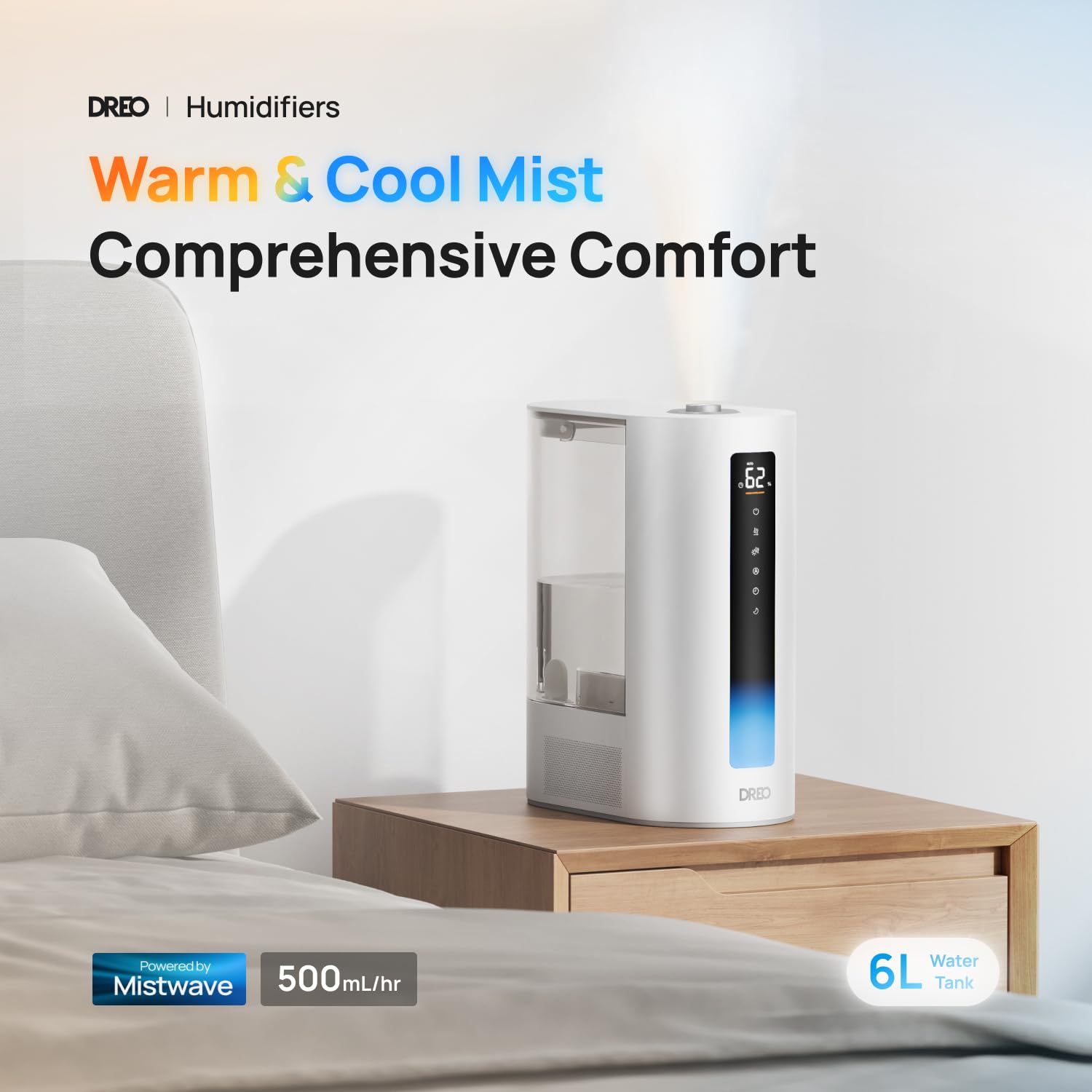 Dreo 6L Warm & Cool Mist Humidifier - Thumbnail 4