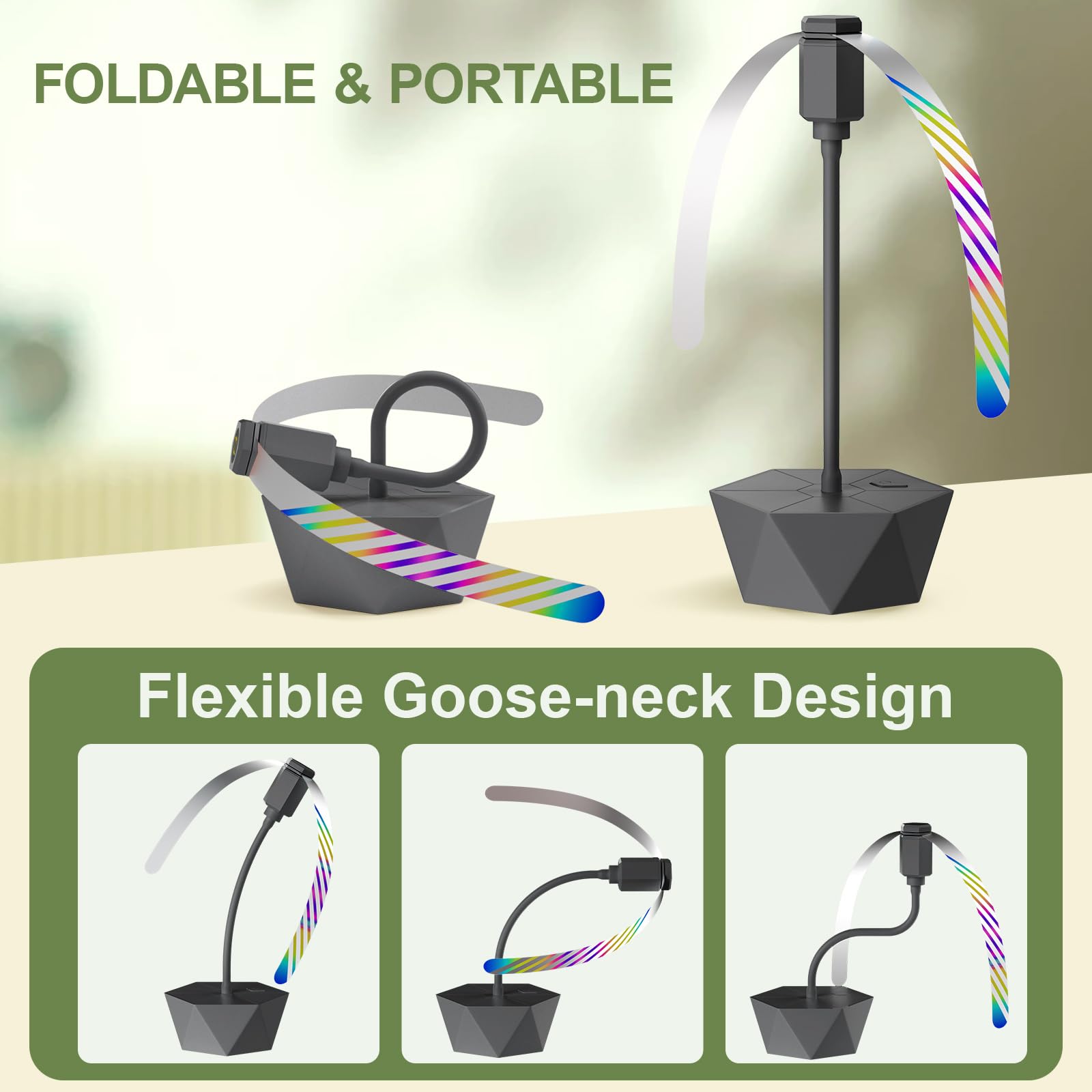 Grete Gotye 4 Pc Food Fans For Tables, Outdoor Food Fan, Food Fan With Flexible Goose Neck Blades, Portable Battery Powered Fan