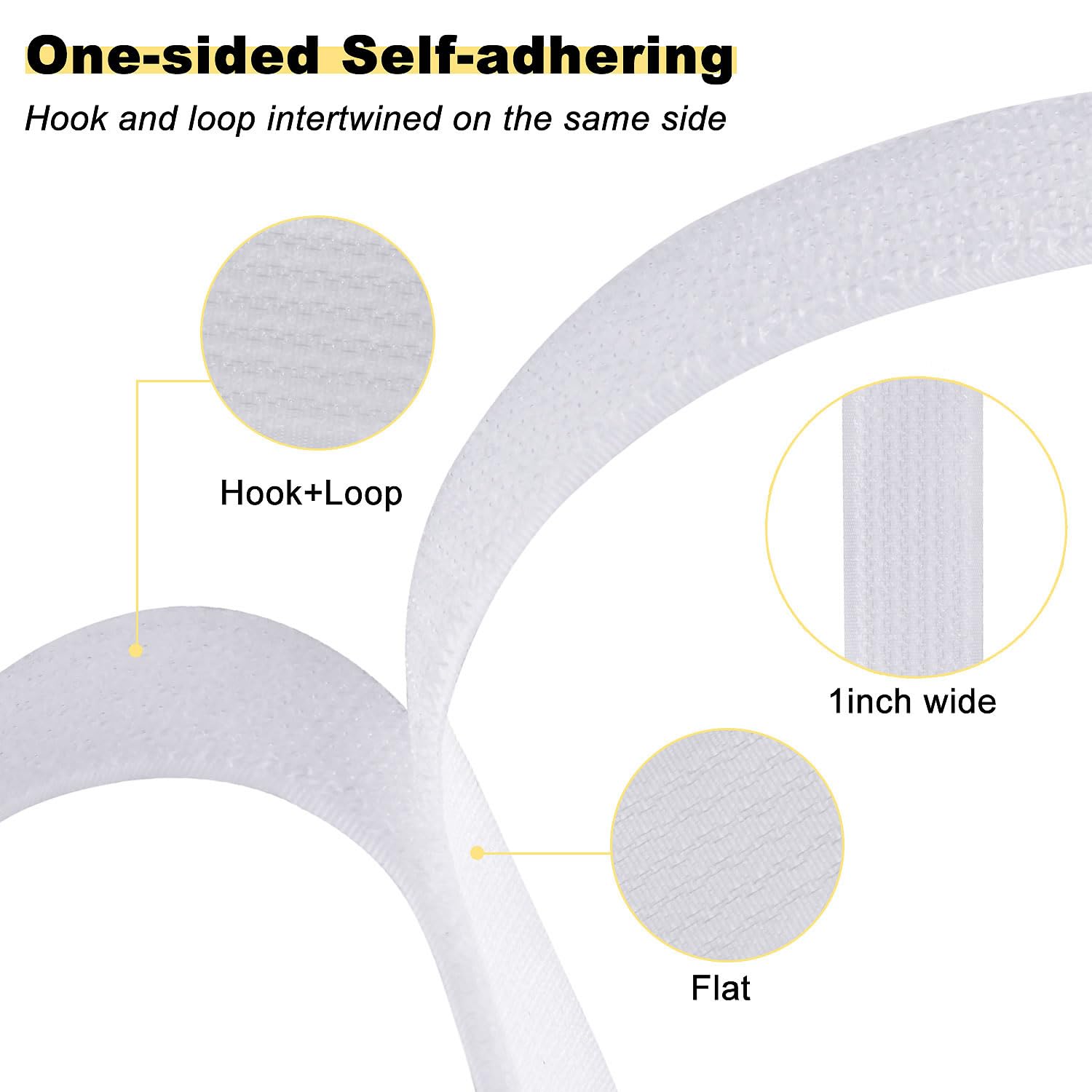 Ymcrlux 1''X32Ft Hook And Loop Straps With 50 Metal Buckles, Adjustable Fastening Cable Straps, Cut To Length Cinch Strap, Reusa