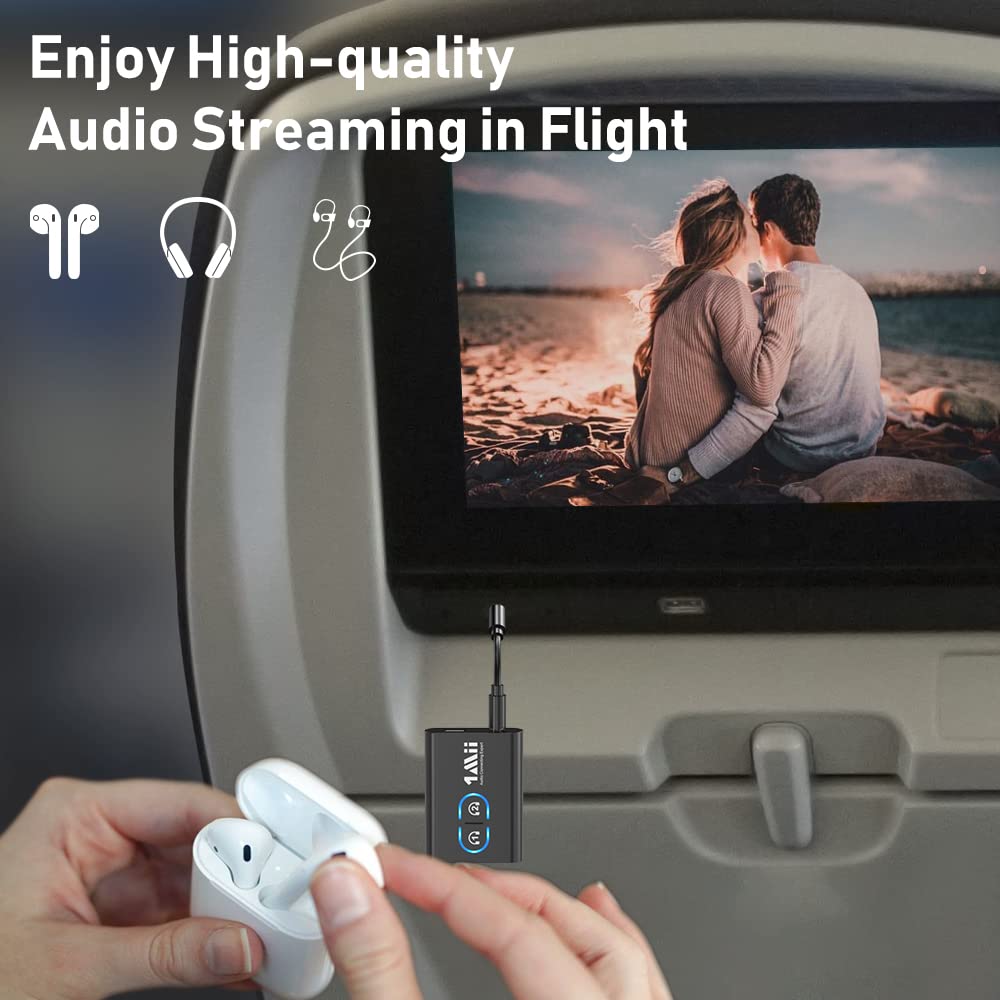 1Mii Bluetooth 5.3 Transmitter Receiver For Tv To Wireless Headphones, Dual Link Aptx Adaptive/Low Latency/Hd Audio, Aux Adapter