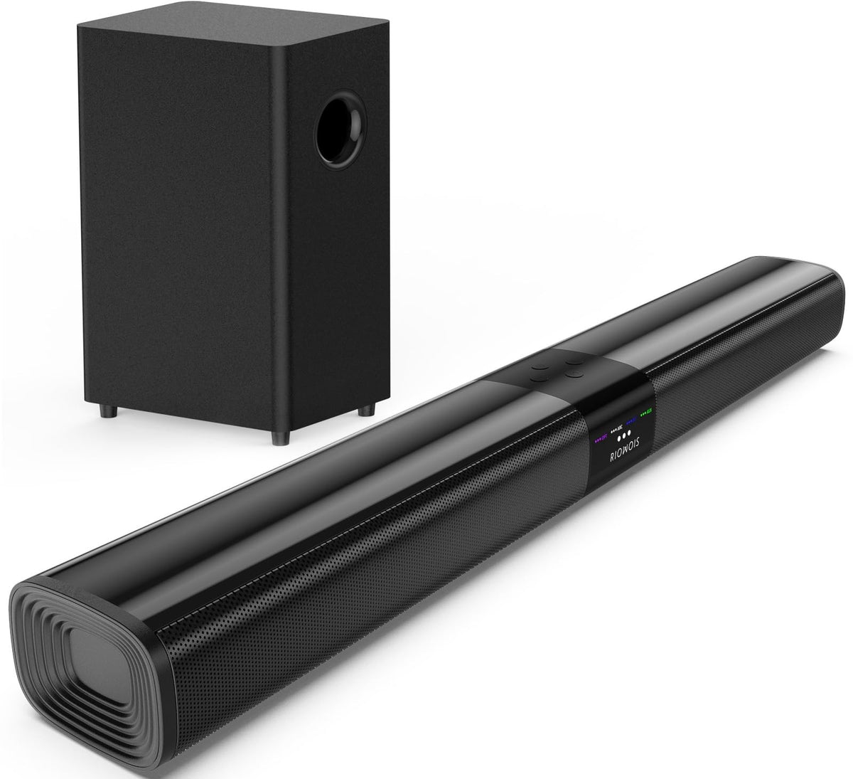 Saiyin Sound Bar For Smart Tv With 5.25 Inch Subwoofer, 100W 24 Inch Soundbar For Tv, Tv Soundbar With Optical, Arc, Aux And Blu