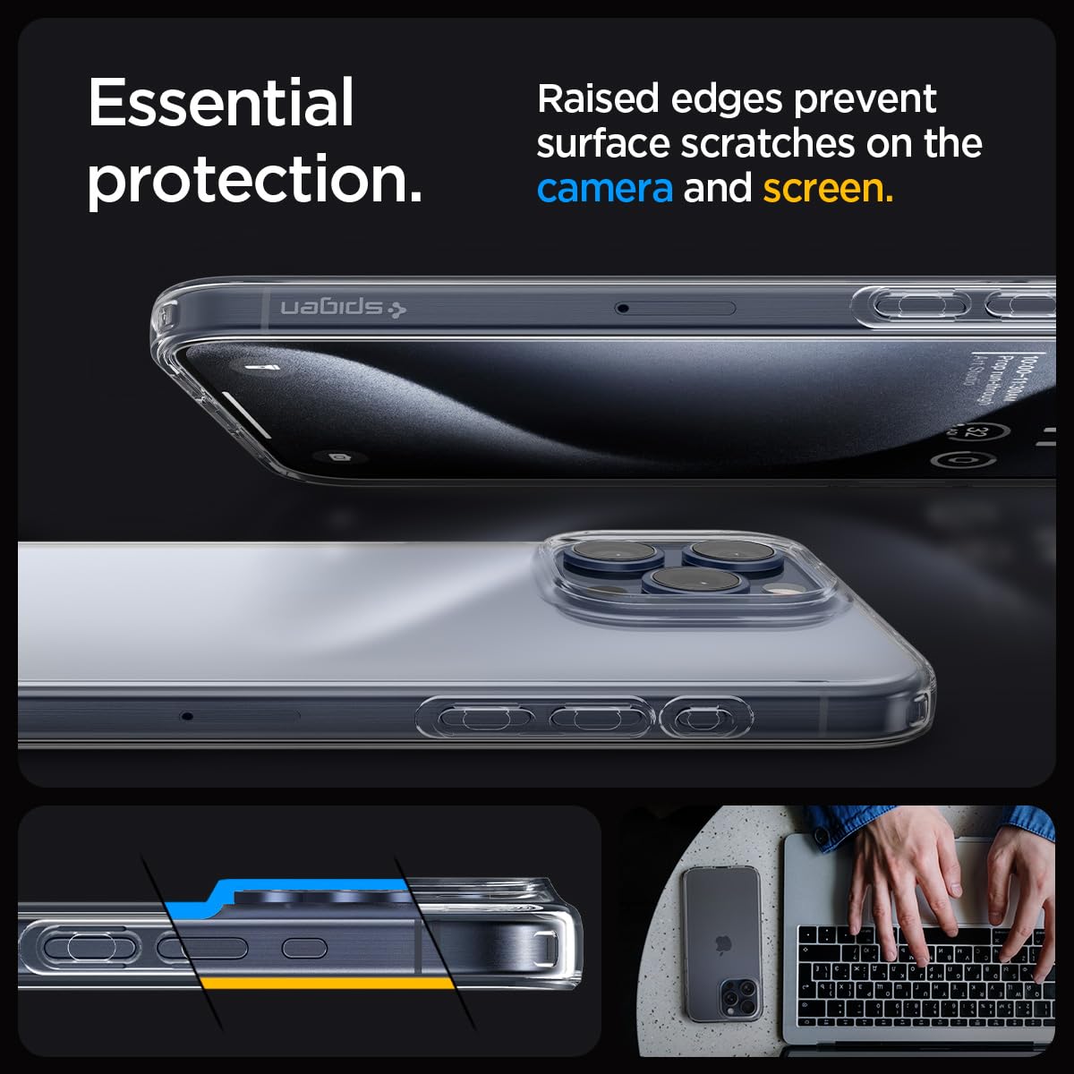 Spigen Liquid Crystal Designed For Iphone 15 Pro Max Case (2023), Military Grade Drop Protection]   Crystal Clear