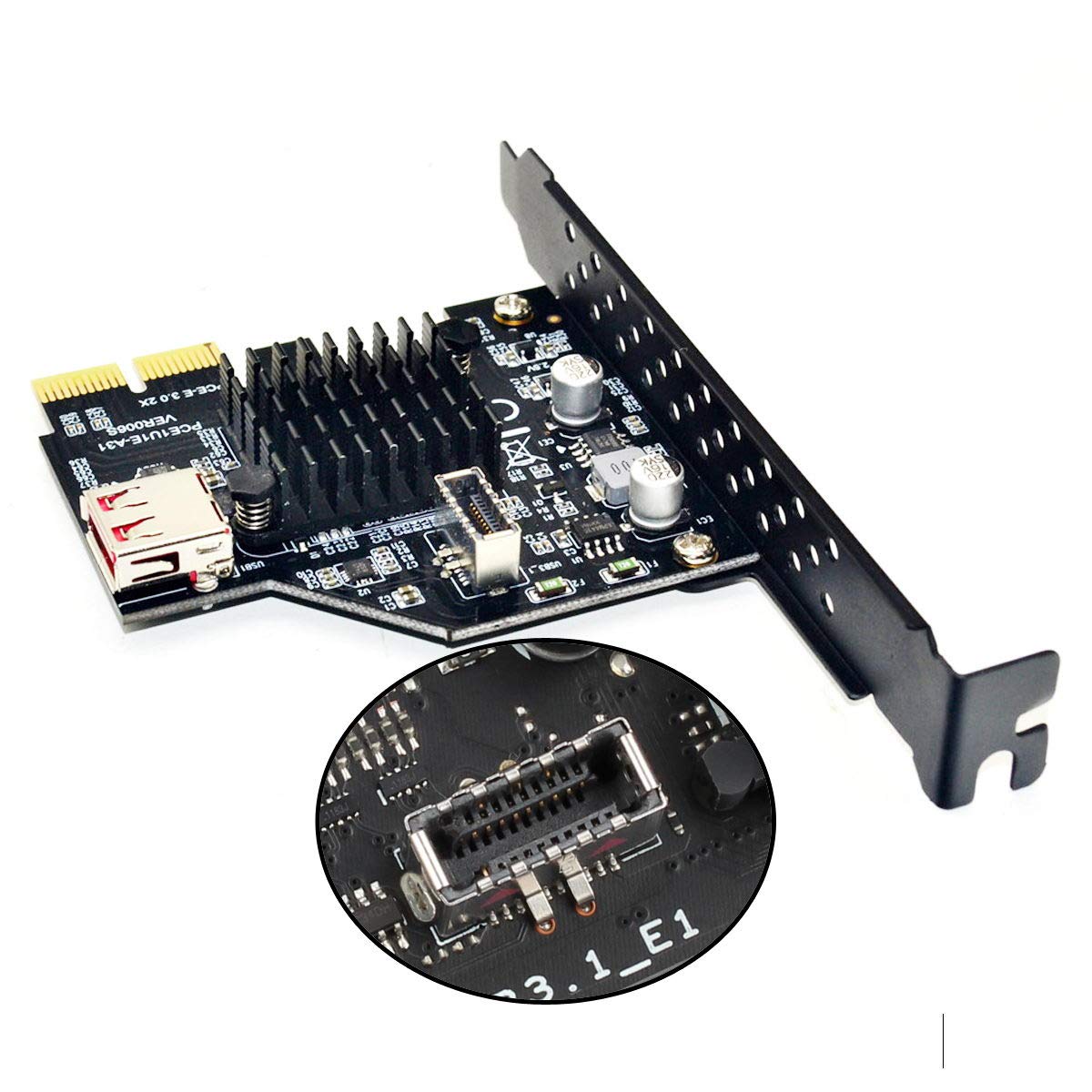 Cablecc Usb 3.1 Front Panel Socket & Usb 2.0 To Pci E Express Card Adapter For Motherboard