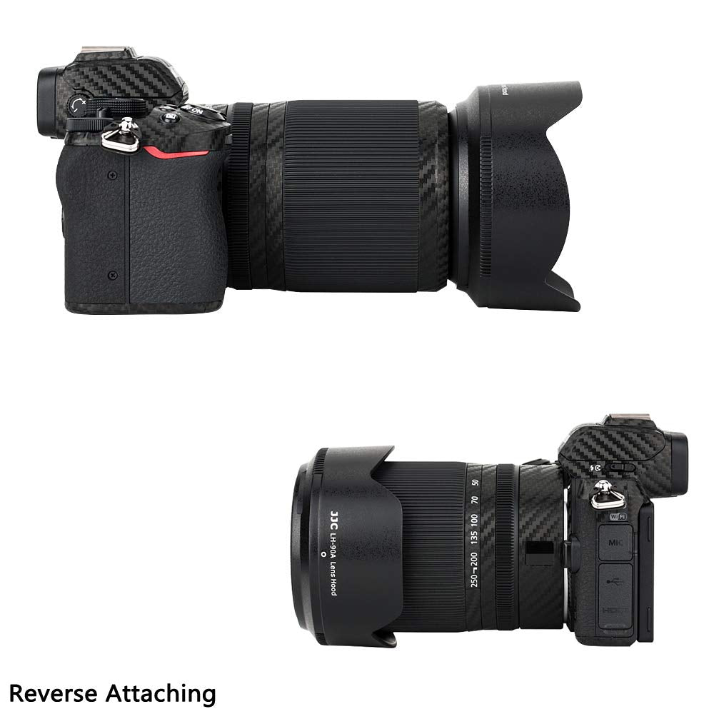 Reversible Lens Hood Shade For Nikon Nikkor Z Dx 50 250Mm F/4.5 6.3 Vr Lens And Nikkor Z 50Mm F/1.8 S Lens Replaces Hb 90A Hb 90