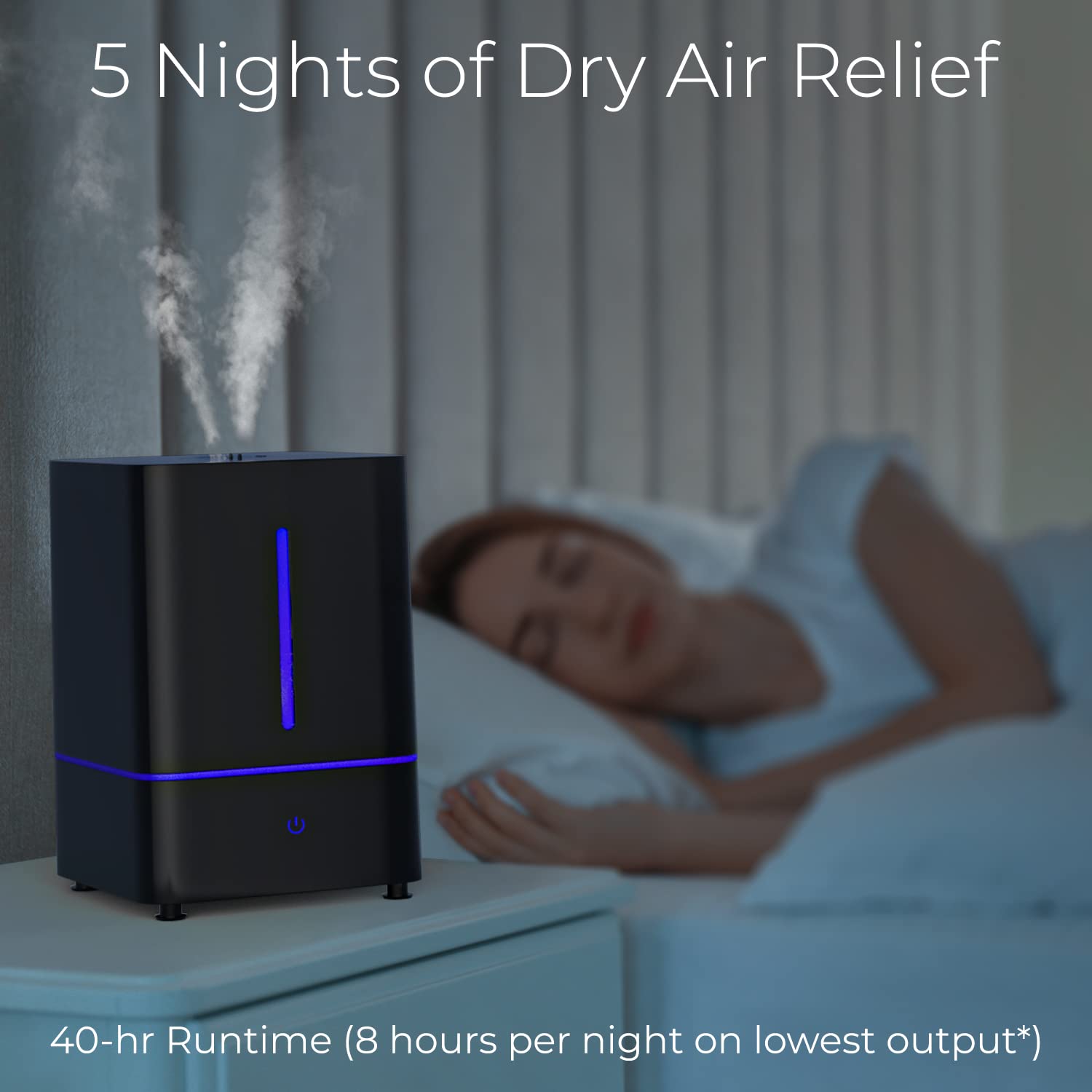 Everlasting Comfort: Cool Mist Humidifier For Bedroom 4L   Large Room, Filterless Humidifier With Essential Oil Diffuser, Easy C
