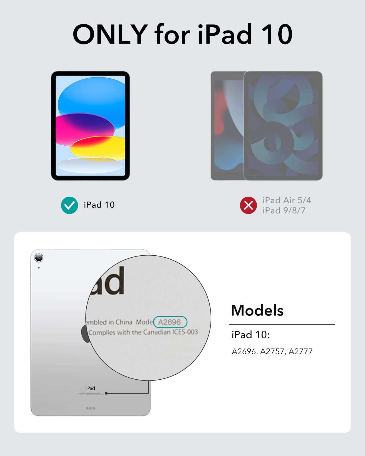 Esr Ipad Keyboard 10Th Generation, Magic Keyboard Case For Ipad 10Th Generation (2022), Ipad Keyboard Case With Floating Cantile