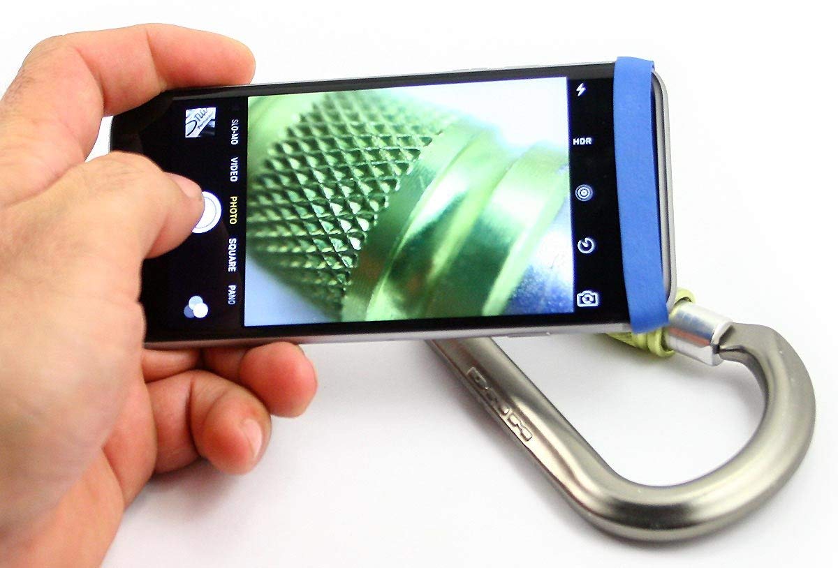 Easy-Macro 4X Magnification Lens Band for Smartphones - Blue Silicone, Fits Any Mobile Phone, Model B00BQ3ECLS