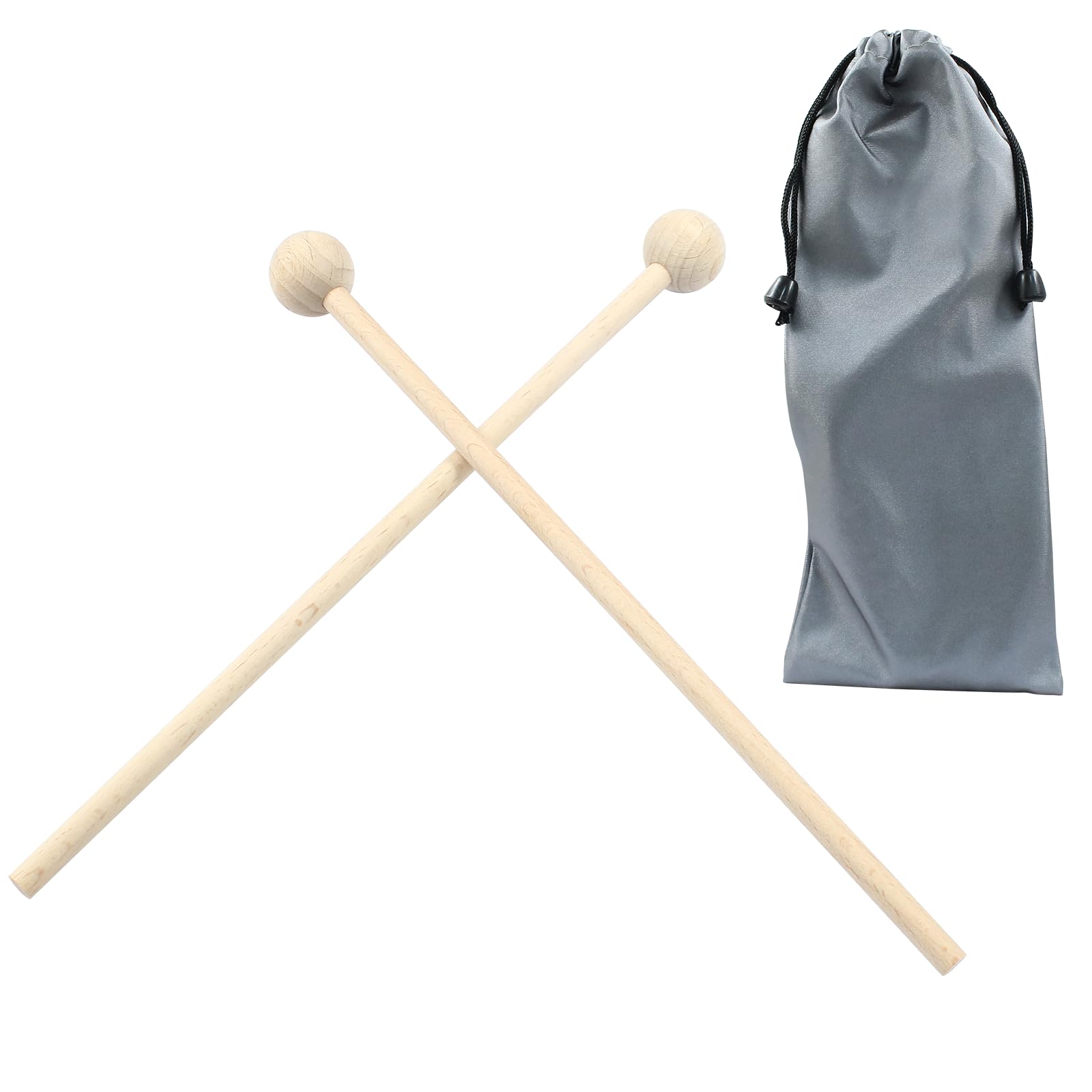 Luomorgo 2 Pcs Wood Xylophone Mallets, Glockenspiel Mallets Bell Mallets Percussion, 8 Inch Drumsticks For Bell, Chime, Tongue D