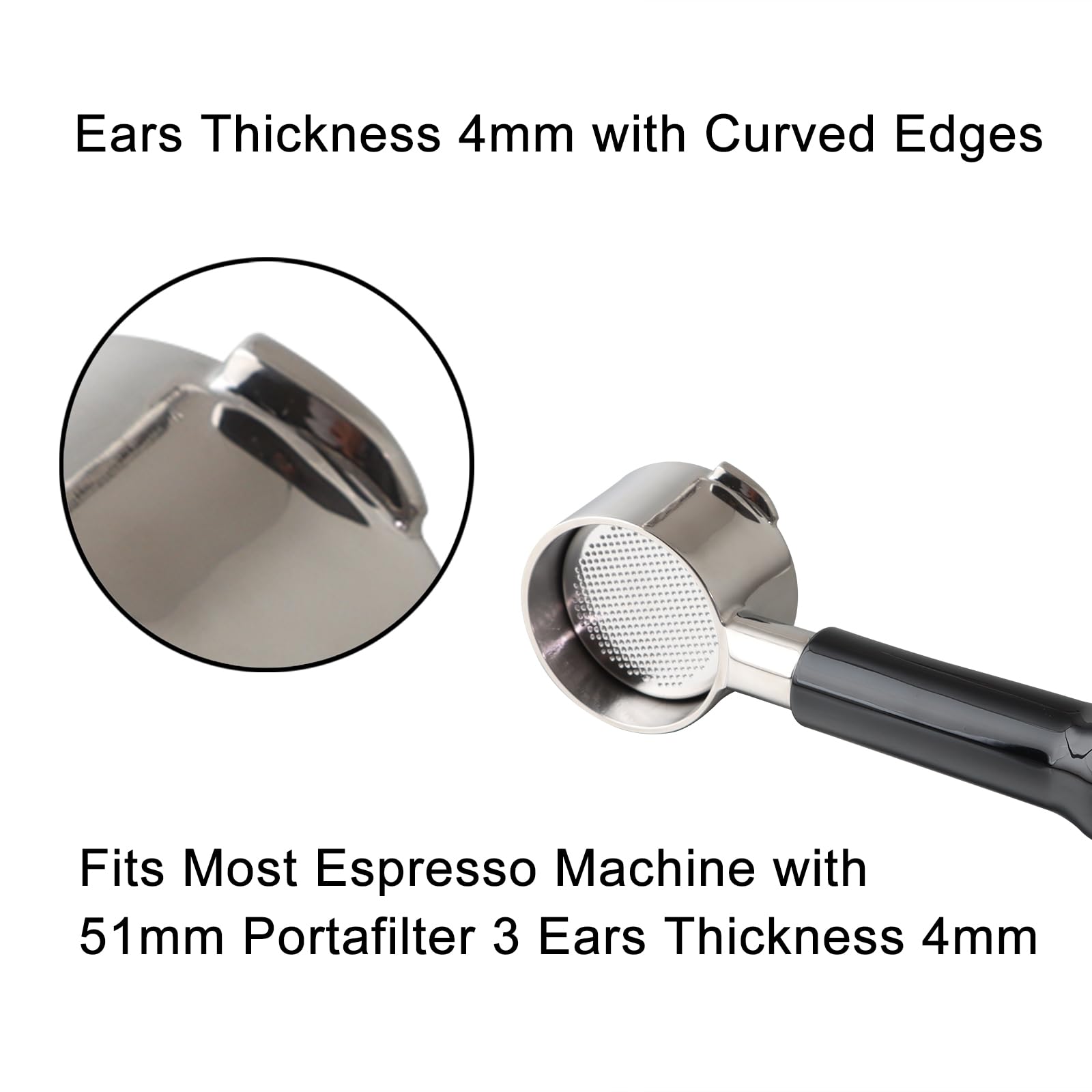 51Mm Bottomless Portafilter 3 Ears Compatible With Mr.Coffee Espresso And Cappuccino Machine/Casabrews 3700 Series And Cm5418, W