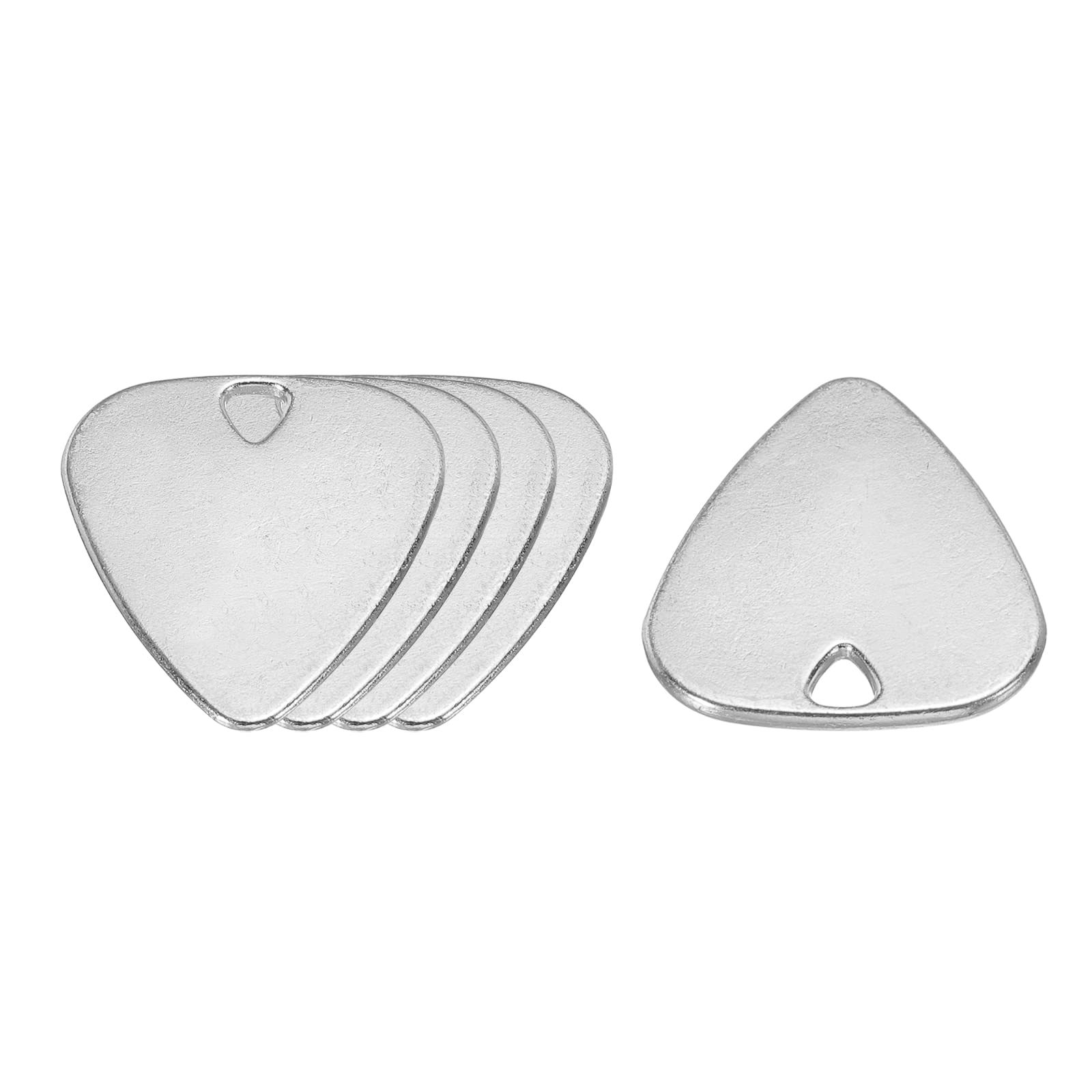 Meccanixity Guitar Picks 1.8Mm Thickness Metal Silver Tone For Guitar Musical Instrument Pack Of 5