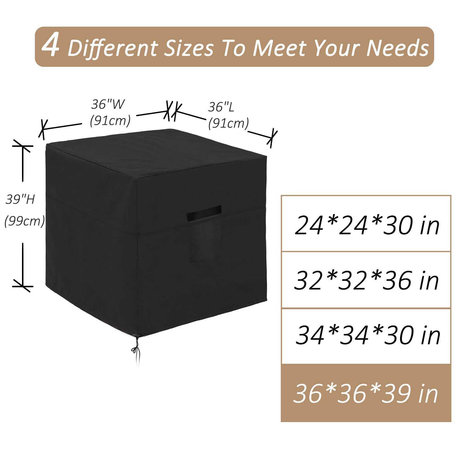 Air Conditioner Cover For Outside Unit, Heavy Duty Large Universal Veranda, Winter Ac Cover For Standard American Furniture Cent