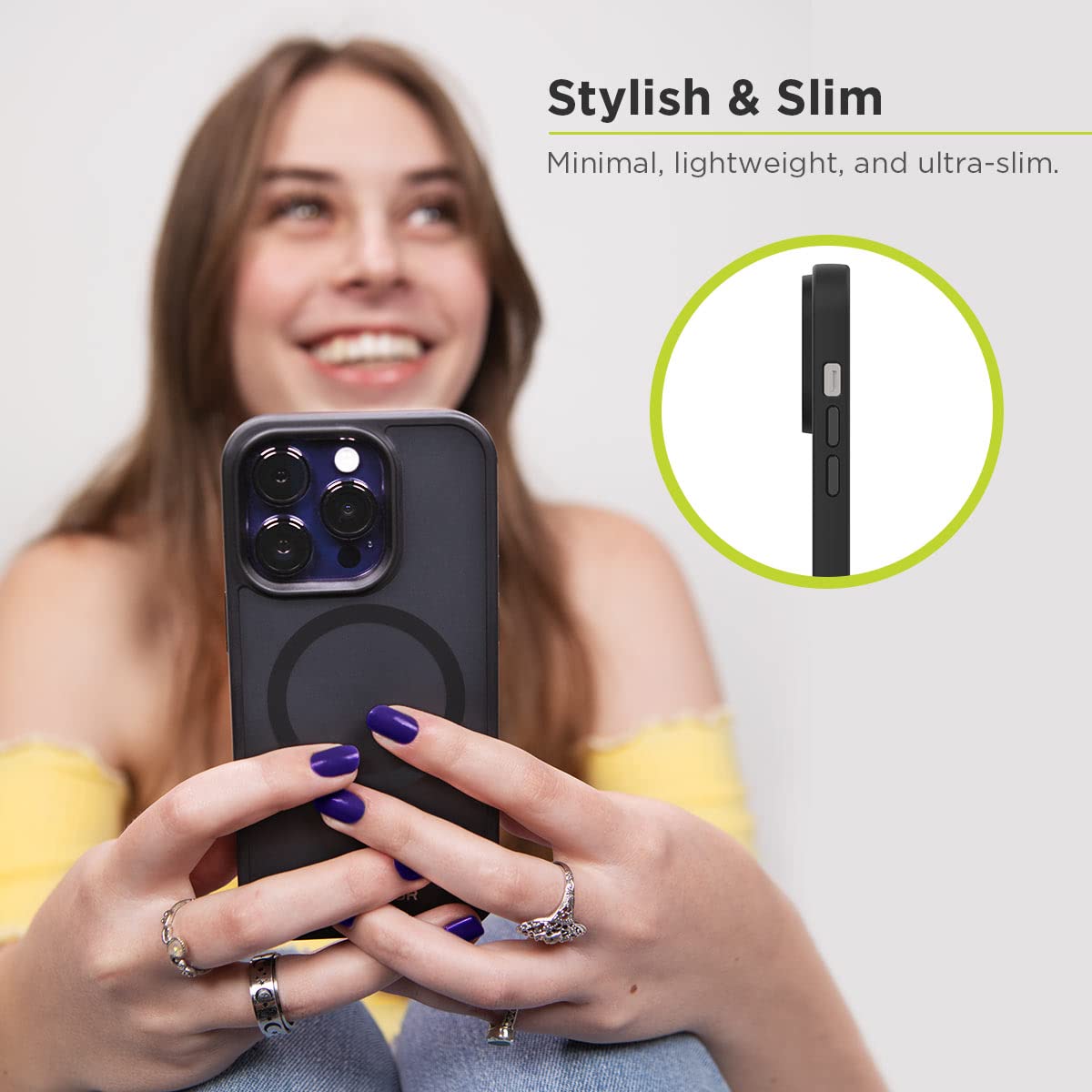 Puregear Slim Translucent Magnetic Phone Case For Apple Iphone 14 Pro (2022) 6.1, Compatible With Magsafe Charging Slim Scratch-