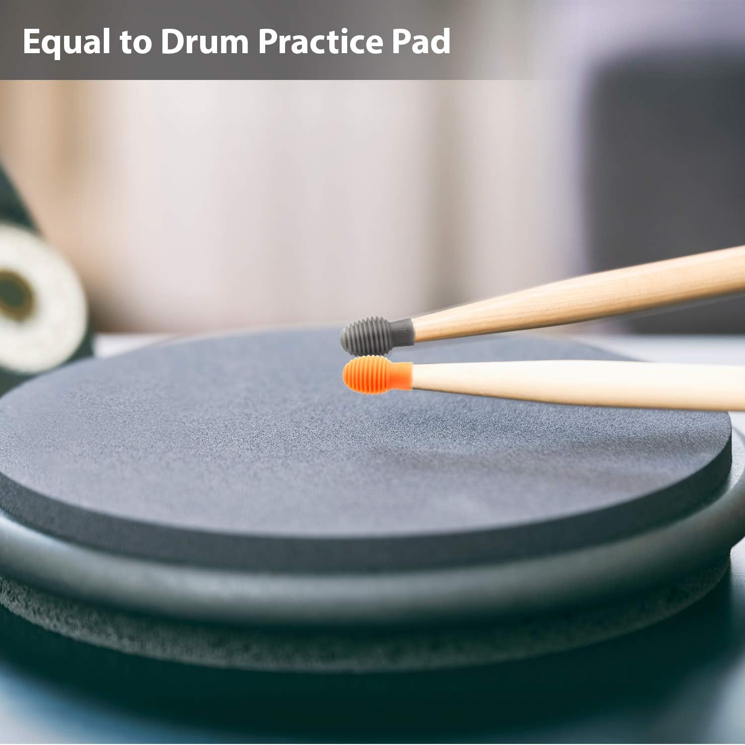 Frienda 8 Pieces Drum Stick Silent Tip Drum Quiet Sticks Mute Dampener Accessory Rubber Practice Percussion Tips Replacement Pra