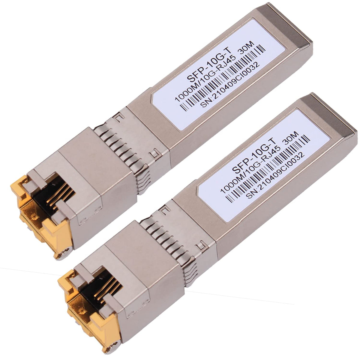 2Pack 1.25/2.5/5/10G Sfp+ Rj45 Copper Module   Up To 30M With Cat.6A/7 Compatibility For Cisco, Ubiquiti, Netgear, D Link, Super
