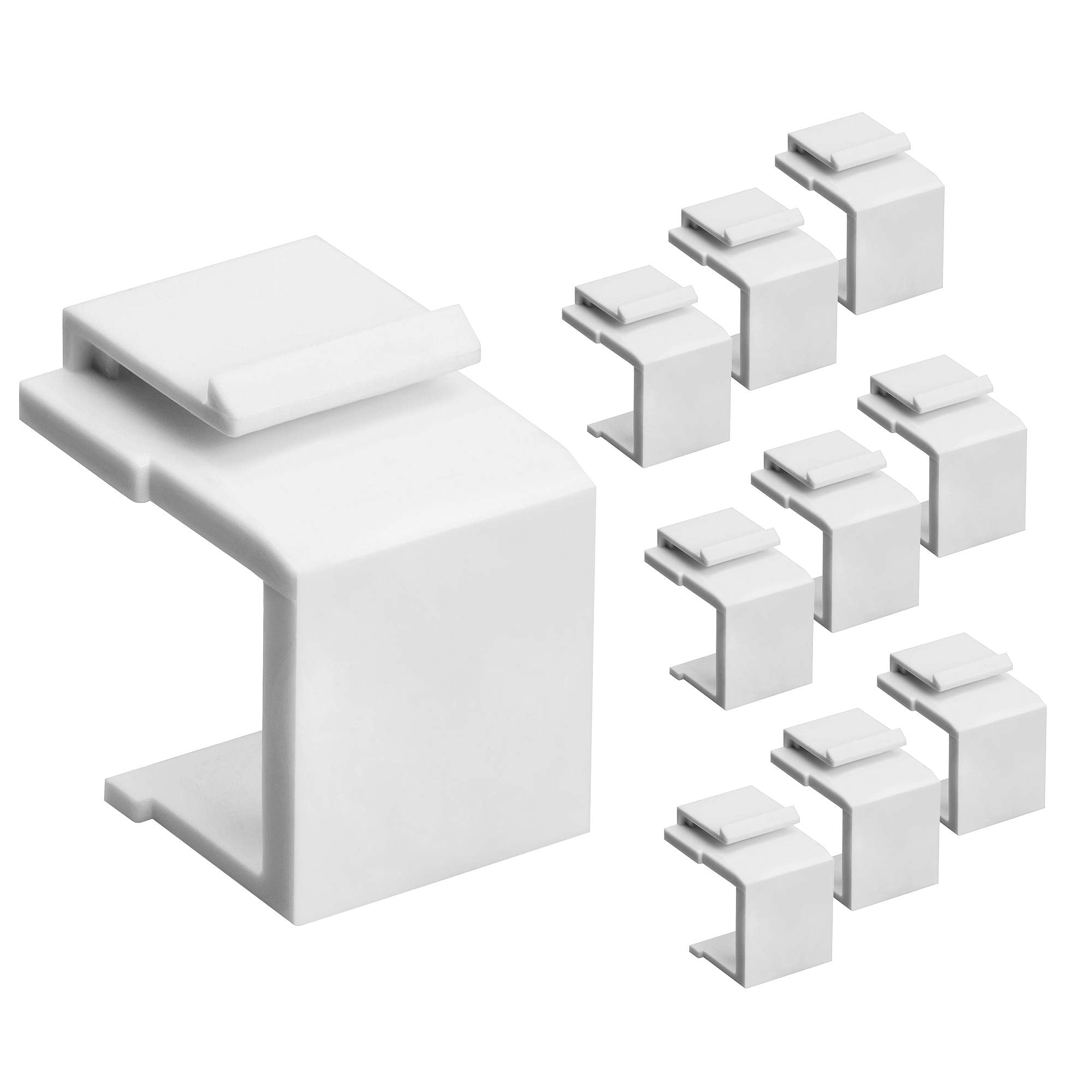 Cmple Blank Keystone Jack Inserts For Keystone Wallplate, Blank Insert For Wall Plate   10 Pack, White