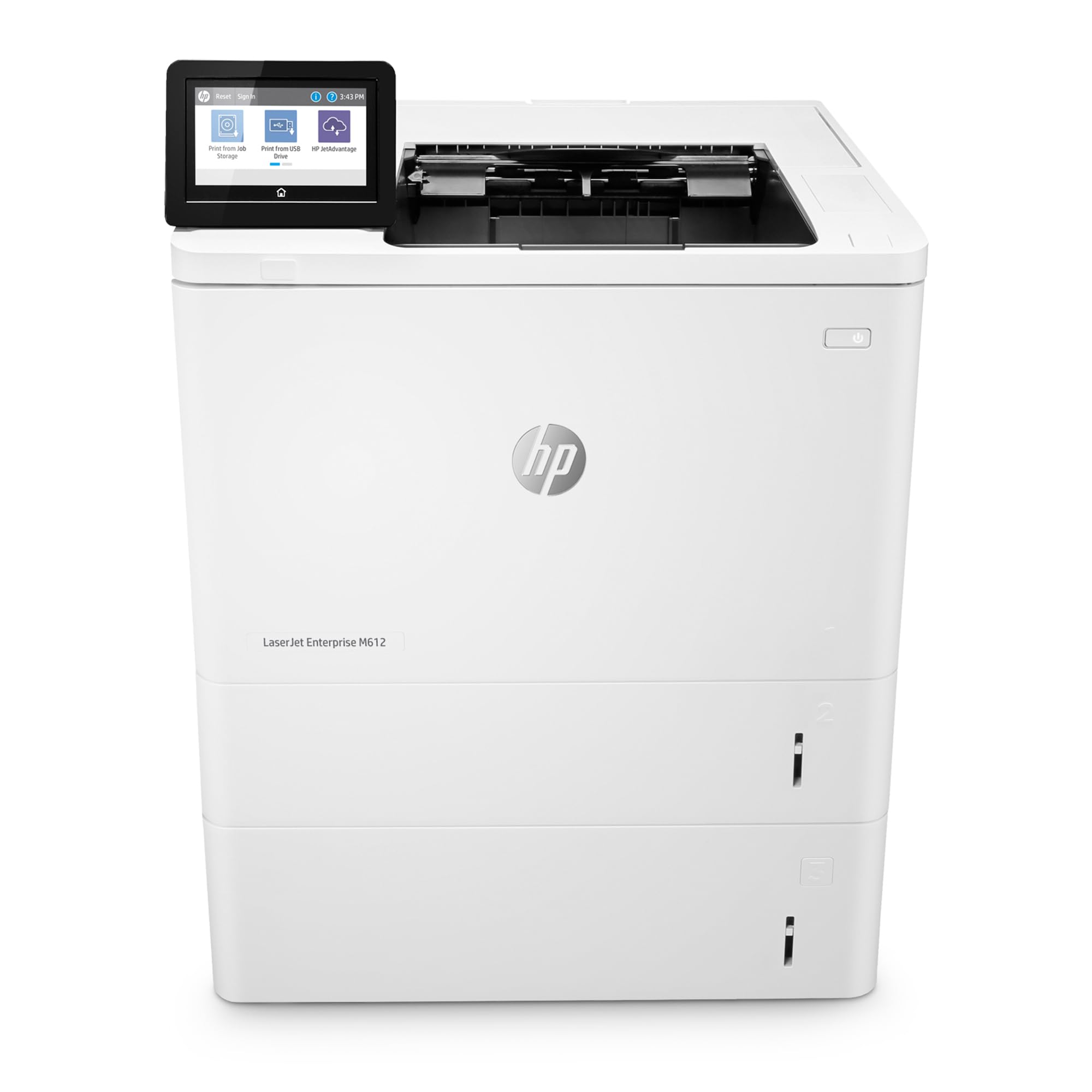 Hp Laserjet Enterprise M612X Monochrome Printer With Built In Ethernet, 2 Sided Printing & Extra Paper Tray (7Ps87A), White