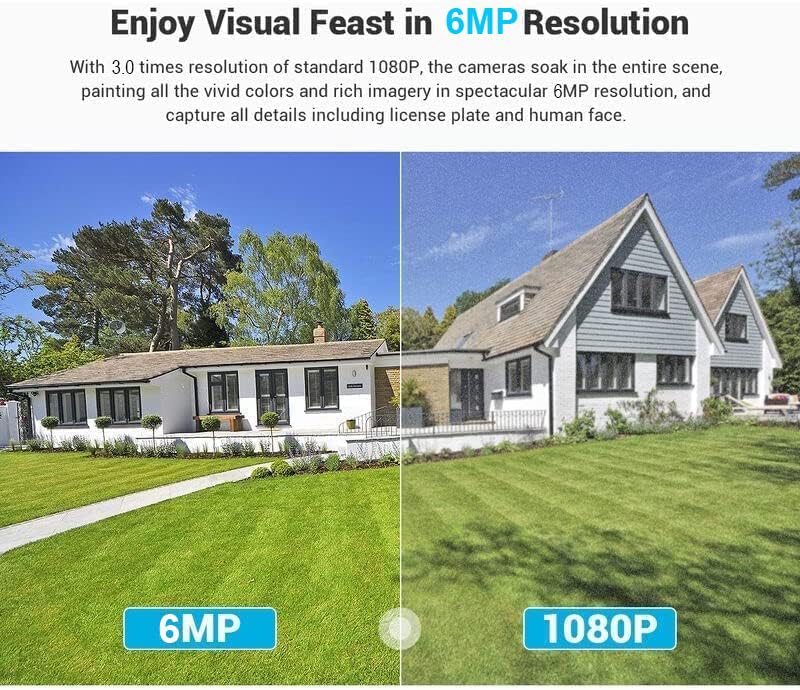 Real Hd 6Mp Add On Full Color Night Vision Dome Ip Camera For Hik Vision Ip Nvr Systems, With Visiable White Lights, 105 Viewing