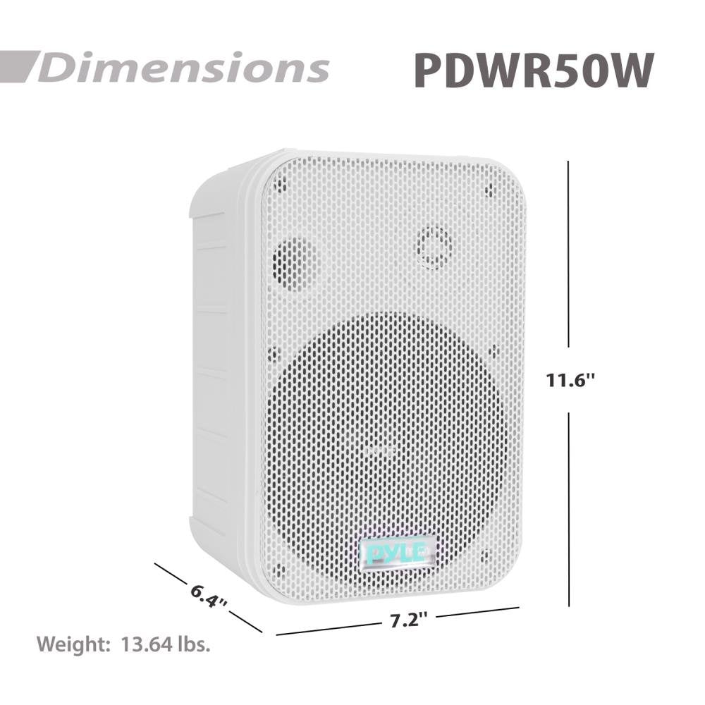 Pyle 2 Way Speaker System Pair   500W Peak Power 6.5 Inch Passive Weatherproof Wall / Ceiling Mounted   Heavy Duty Universal Mou