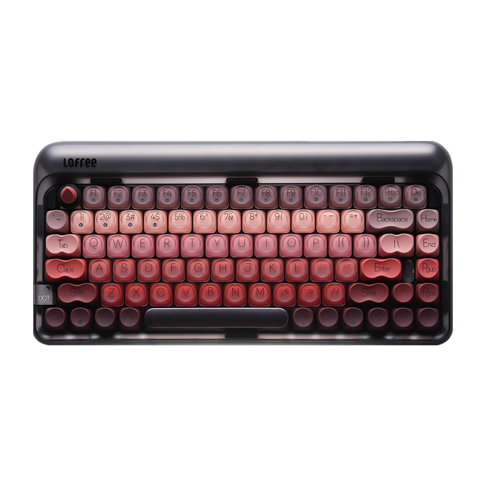LOFREE DOT Lipstick 84Keys Wireless Mechanical Keyboard, White Backlit Rechargeable Hotswappable Keyboard with Gasket Design, 3