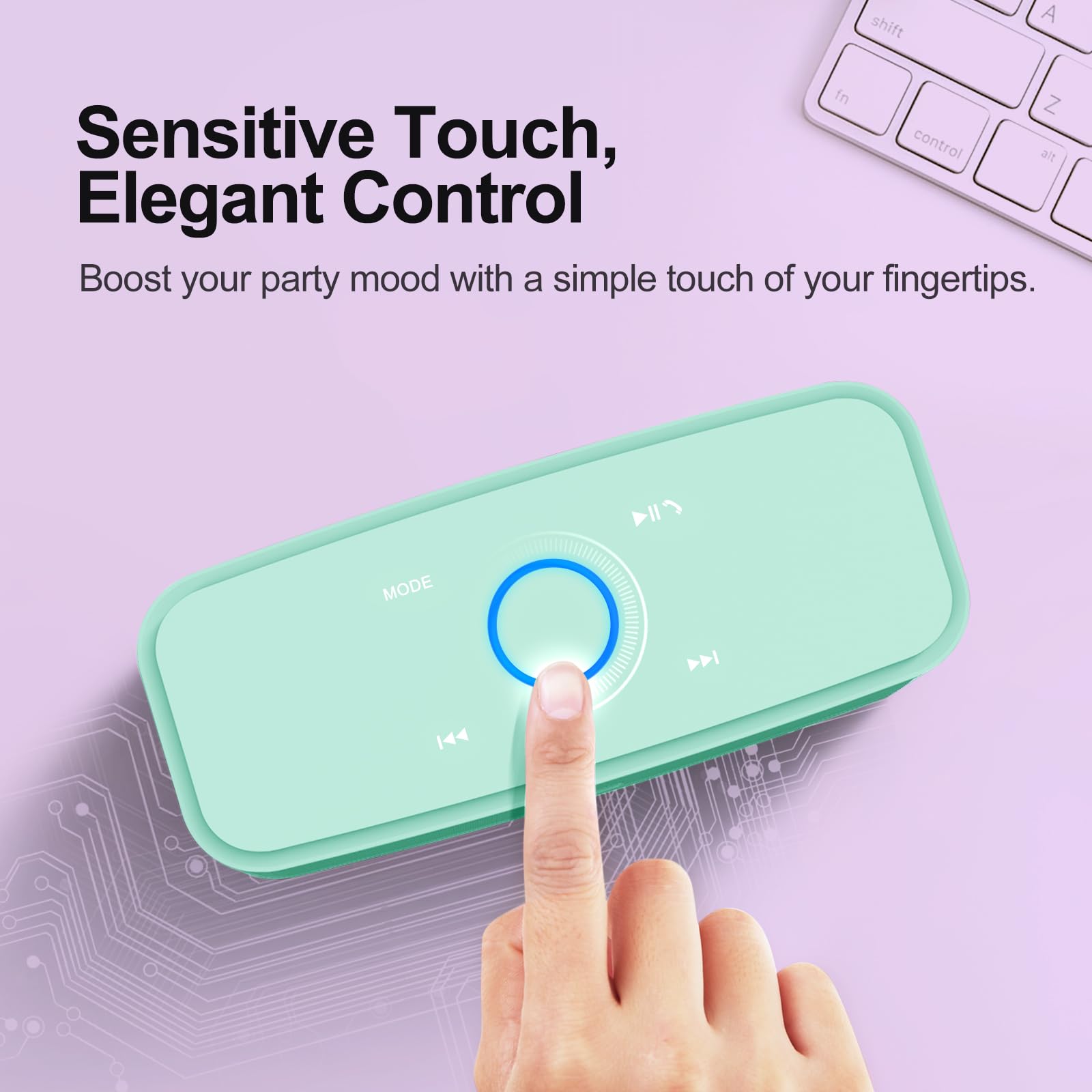 Doss Bluetooth Speaker, Soundbox Touch Portable Wireless Speaker With 12W Hd Sound And Bass, Ipx5 Water Resistant, 20H Playtime, Touch Control, Handsfree, Speaker For Home, Outdoor, Travel Green