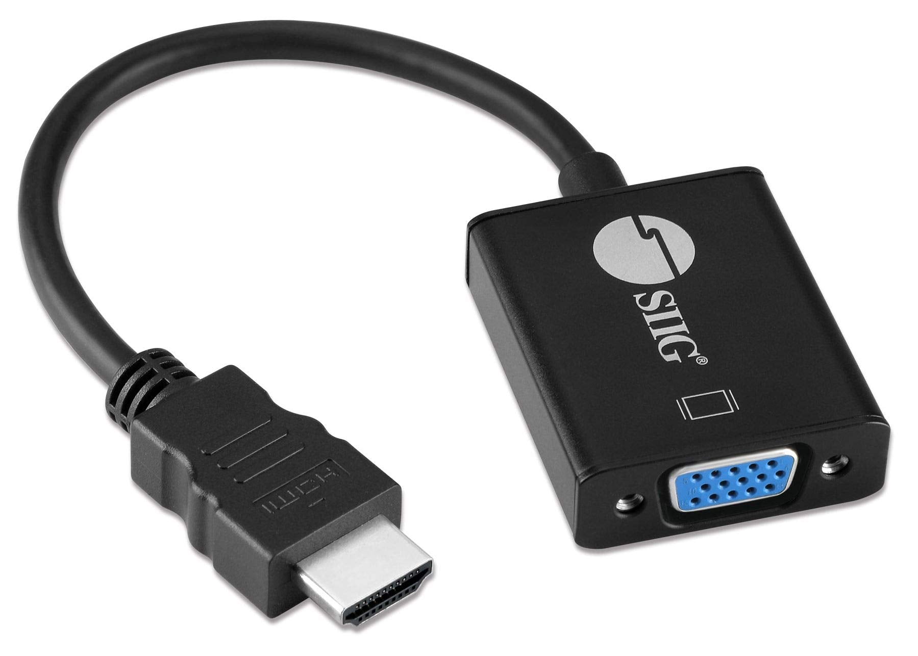 Siig Hdmi To Vga Converter Adapter With Audio Extraction, One Way Hdmi To Vga, 1080P@60Hz, 3.5Mm Stereo Audio Output, Not Suppor