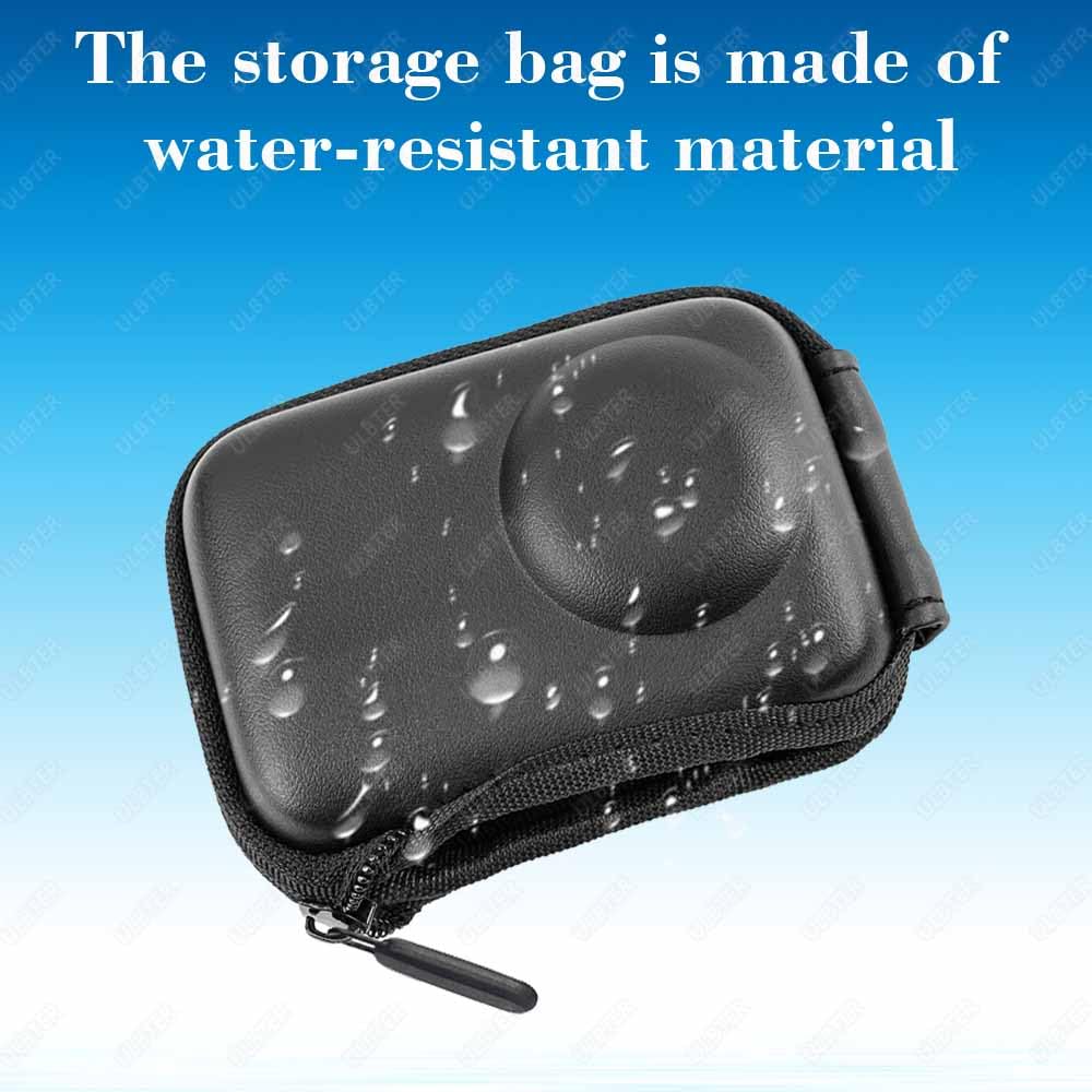 Ulbter Mini Bag Case For Dji Osmo Action 4 / Action 3 Camera + Rubber Lens Cap Cover [1+2 Pack], Carrying Portable Storage Boxes