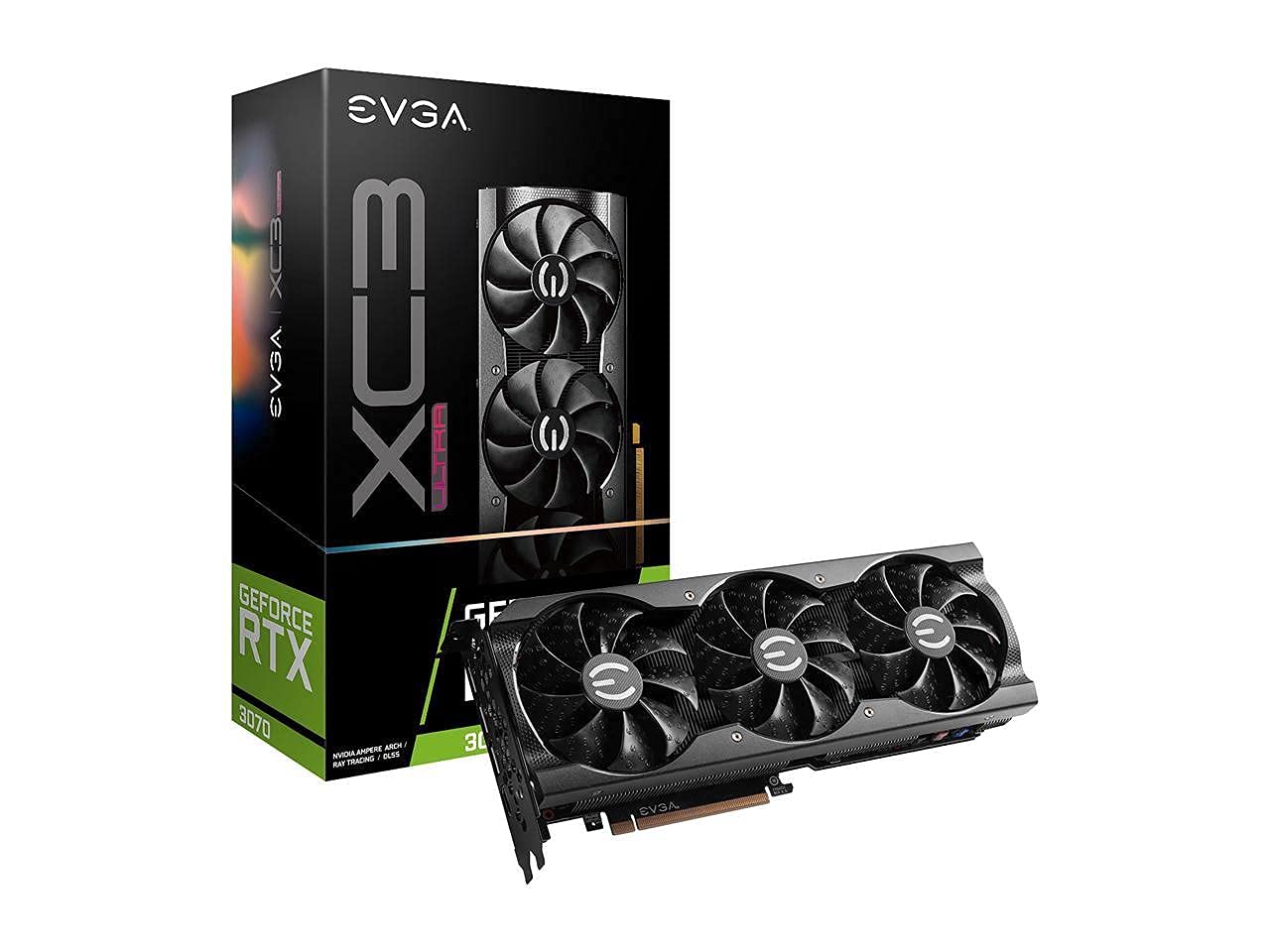 Evga Geforce Rtx 3070 Xc3 Ultra Gaming, 08G P5 3755 Kl, 8Gb Gddr6, Icx3 Cooling, Argb Led, Metal Backplate, Lhr