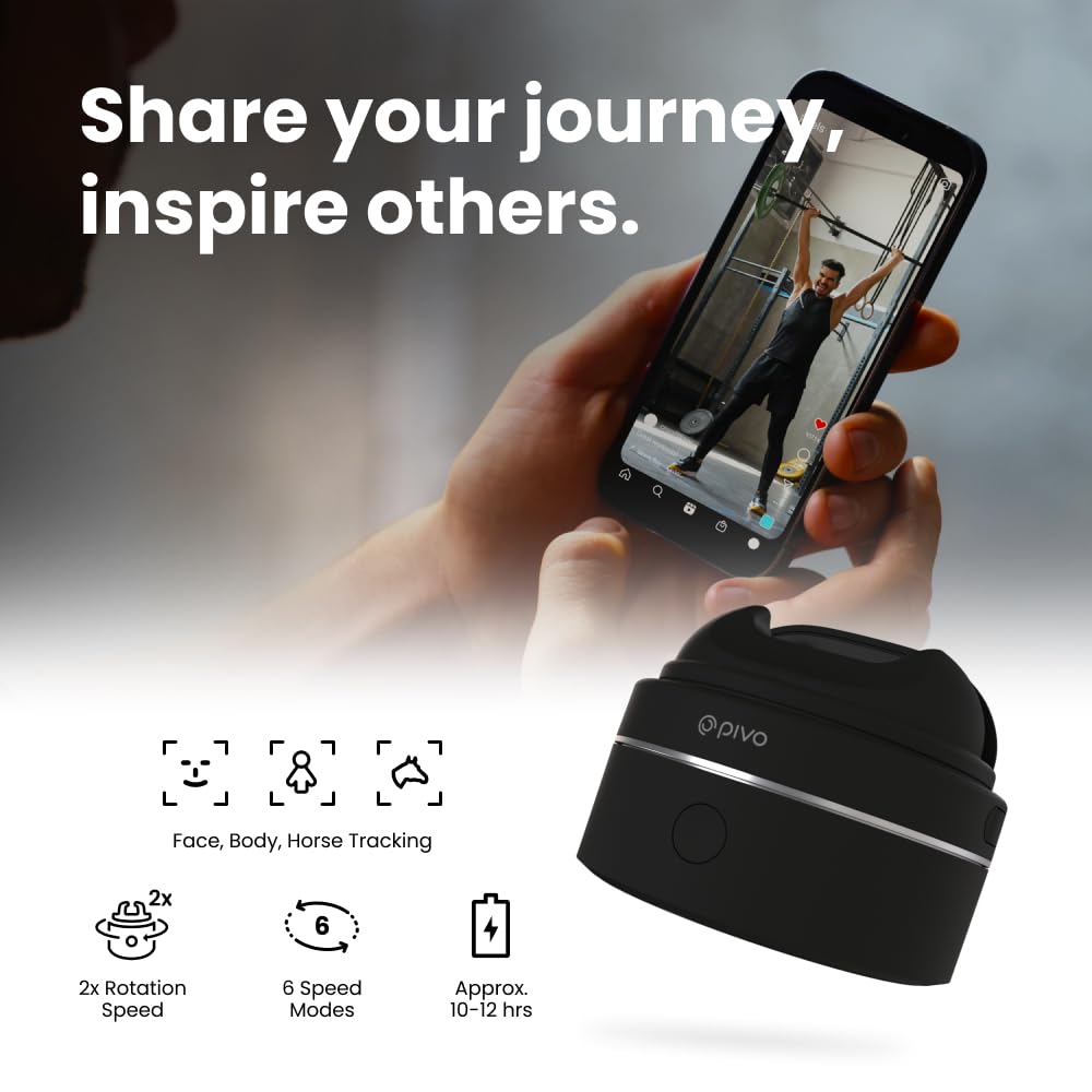 Pivo Max Performance Ai Powered 360 Rotation Horse, Face & Body Auto Tracking Phone Holder For Equestrians And Athletes Compatib