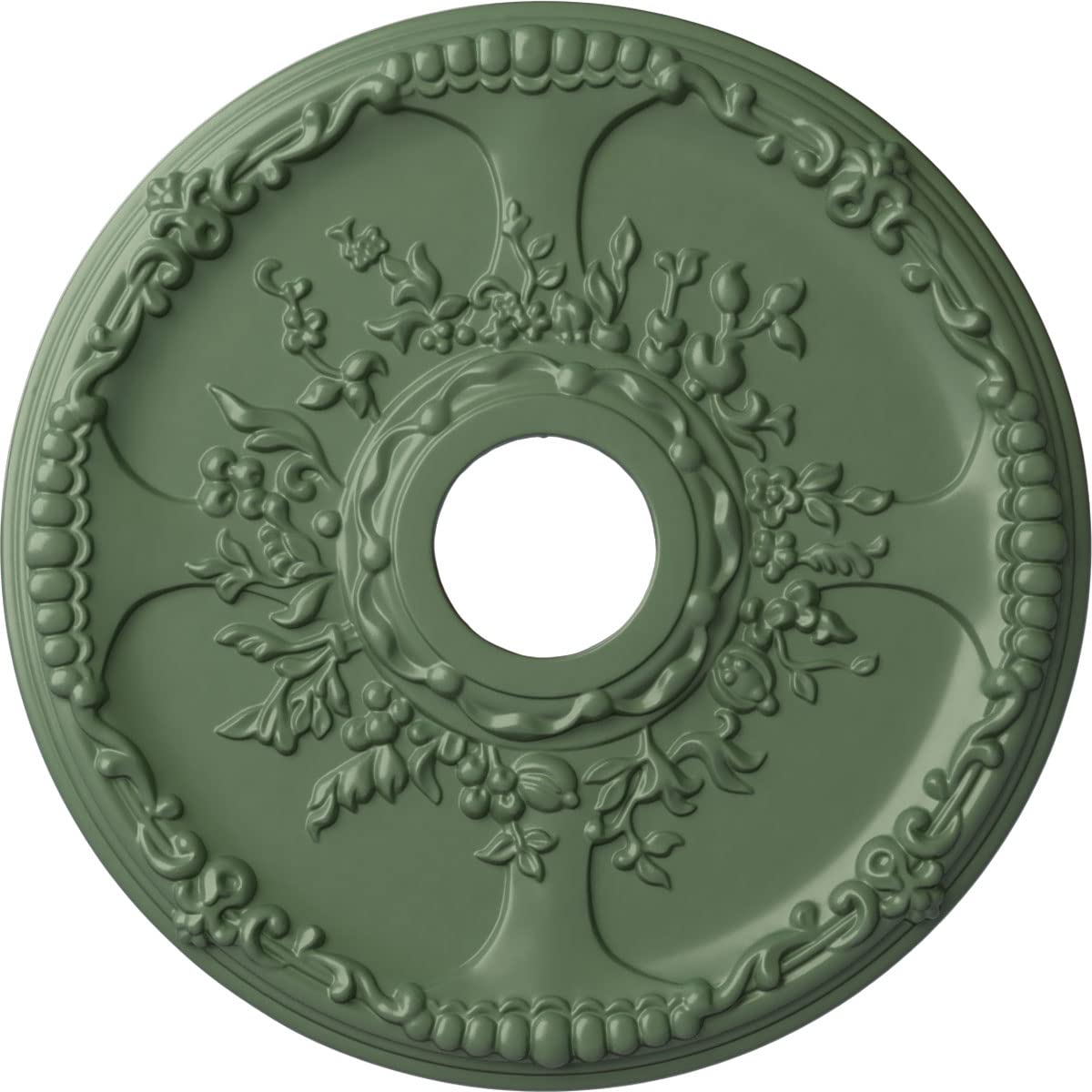 Ekena Millwork Cm18Seagf Antioch Ceiling Medallion, 18''Od X 3 1/2''Id X 1 3/8''P, Hand Painted Athenian Green