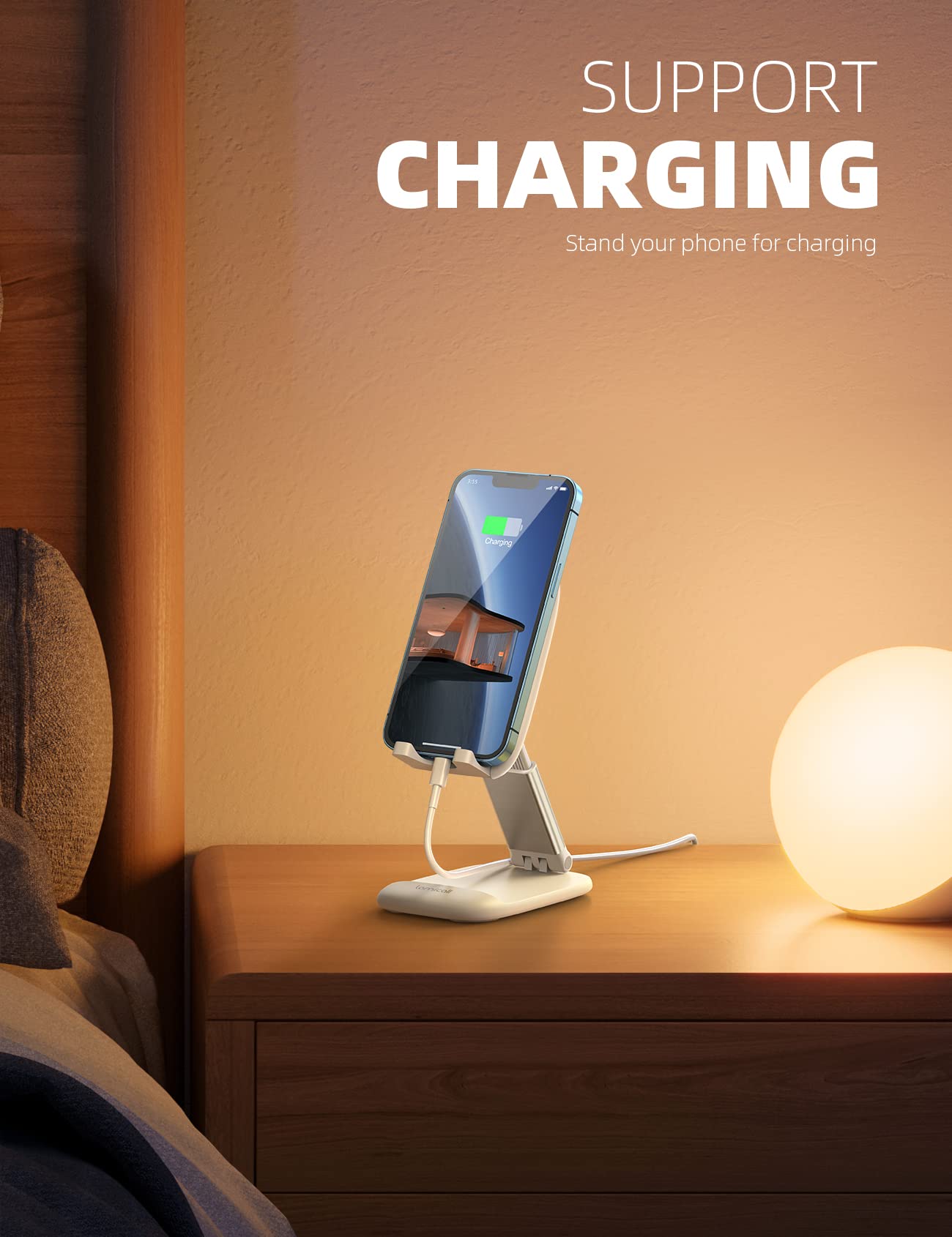 Lamicall For Mother Mom, White Phone Stand, Birthday Gifts For Father Teens Girls Boys Desk Accessories For Iphone Holder