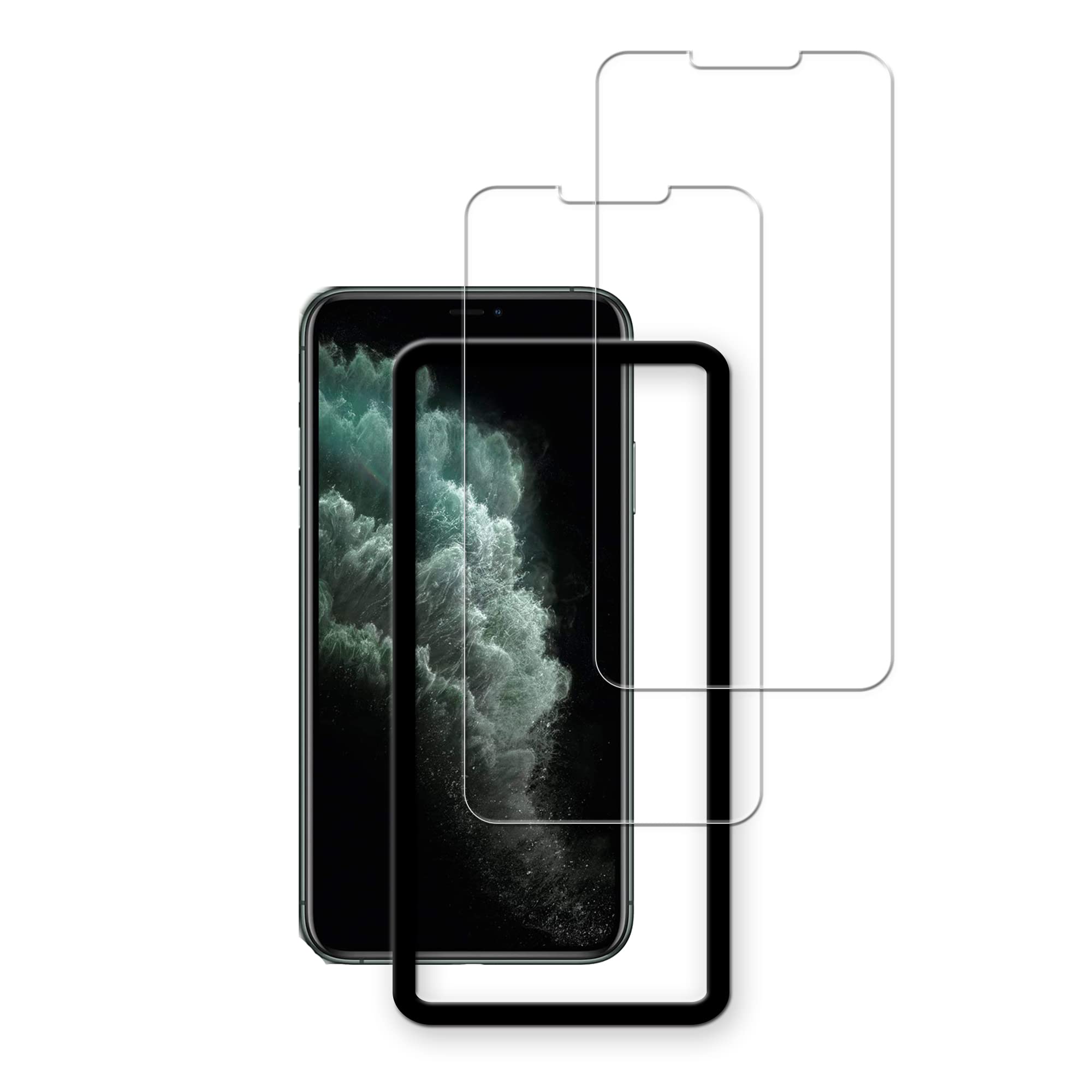 Hkkais Easy Alignment Frame Designed For Iphone 11 Pro Max/Iphone Xs Max Tempered Glass Screen Protector Film 2 Pack