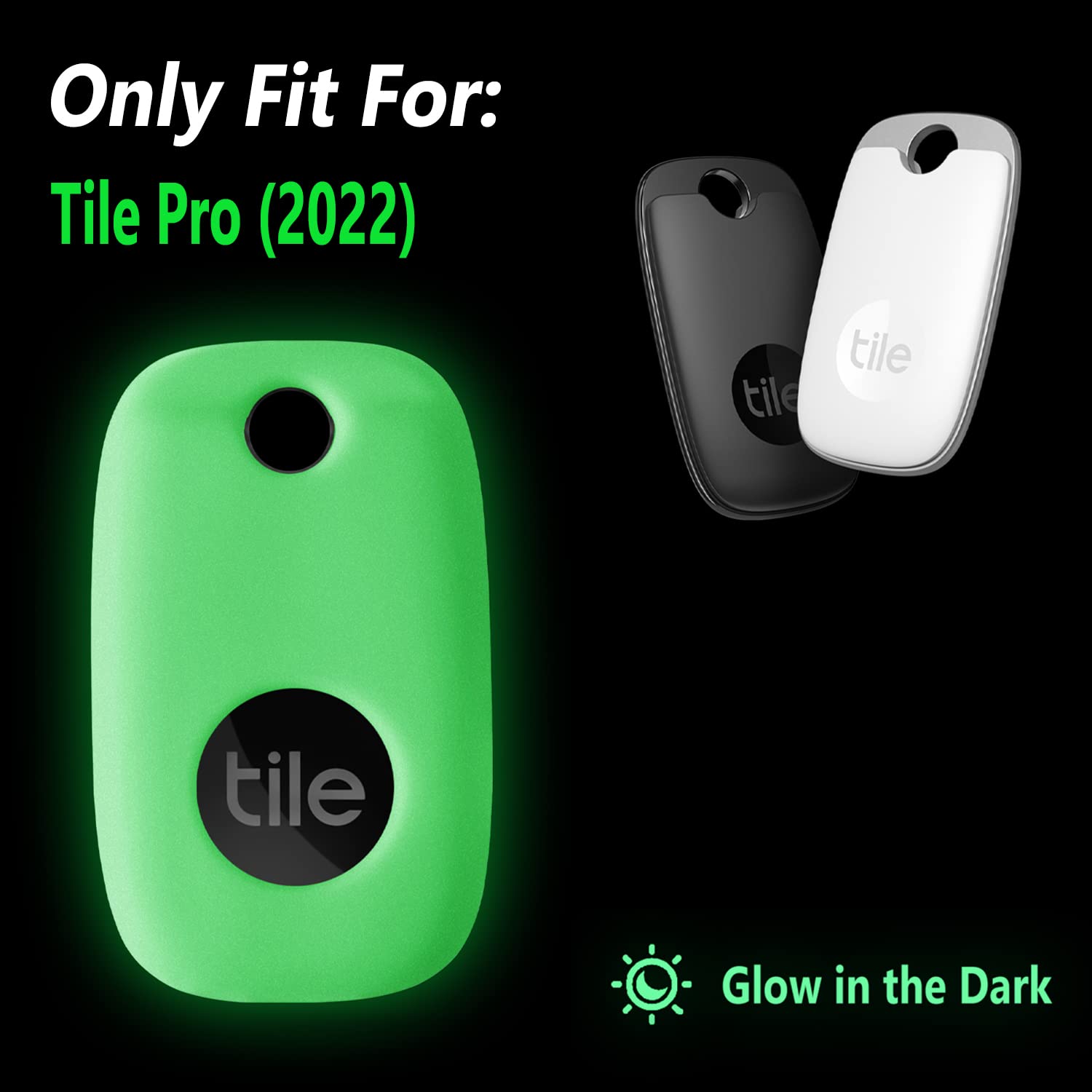 Geiomoo Silicone Case Compatible With Tile Pro 2022, Protective Cover With Carabiner (Luminous Green)