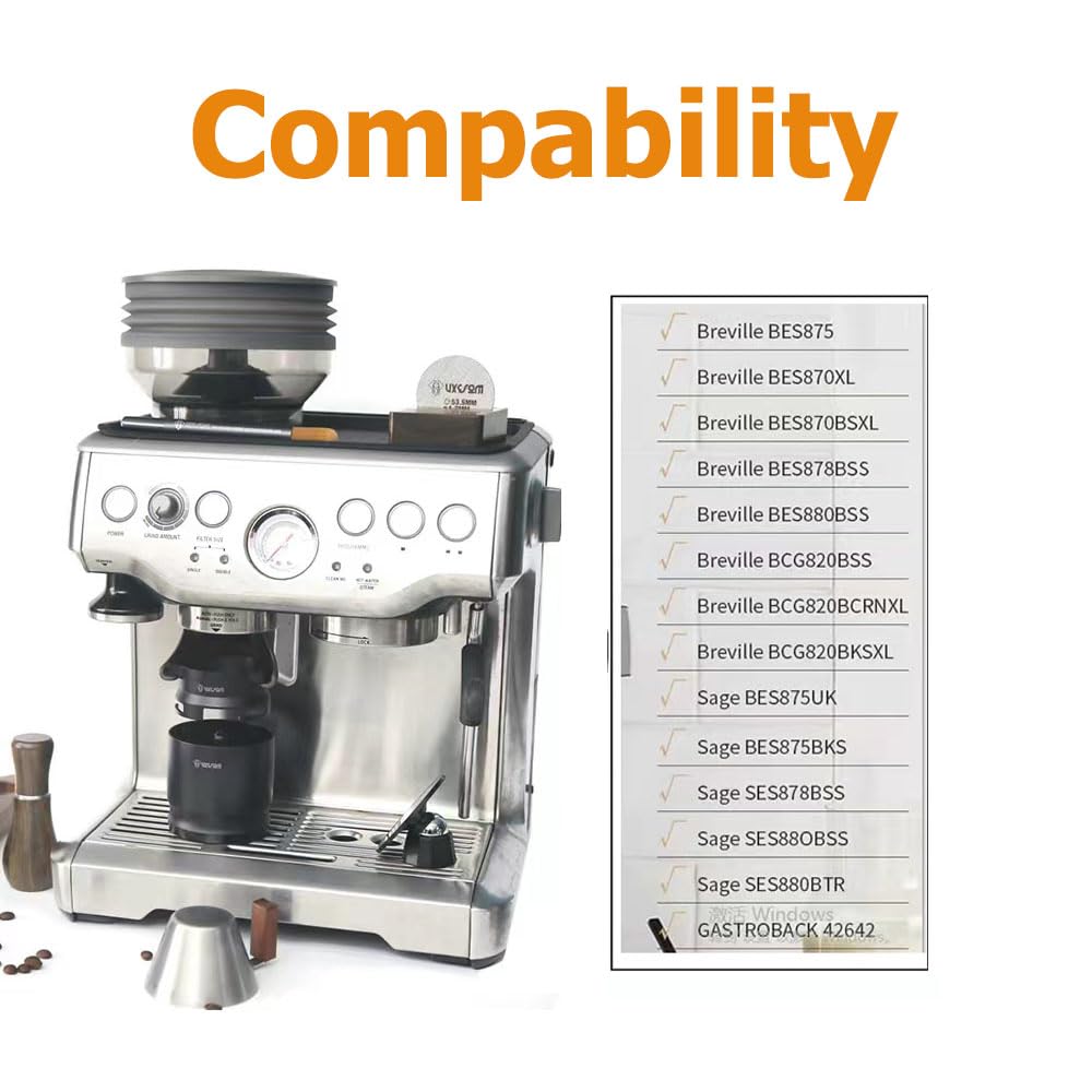 Silicone Bellow Compatible For Bre Vile Barista Express, Single Dose Hopper For Bre Vile 870/880, 2 In 1 Function Coffee Grinder