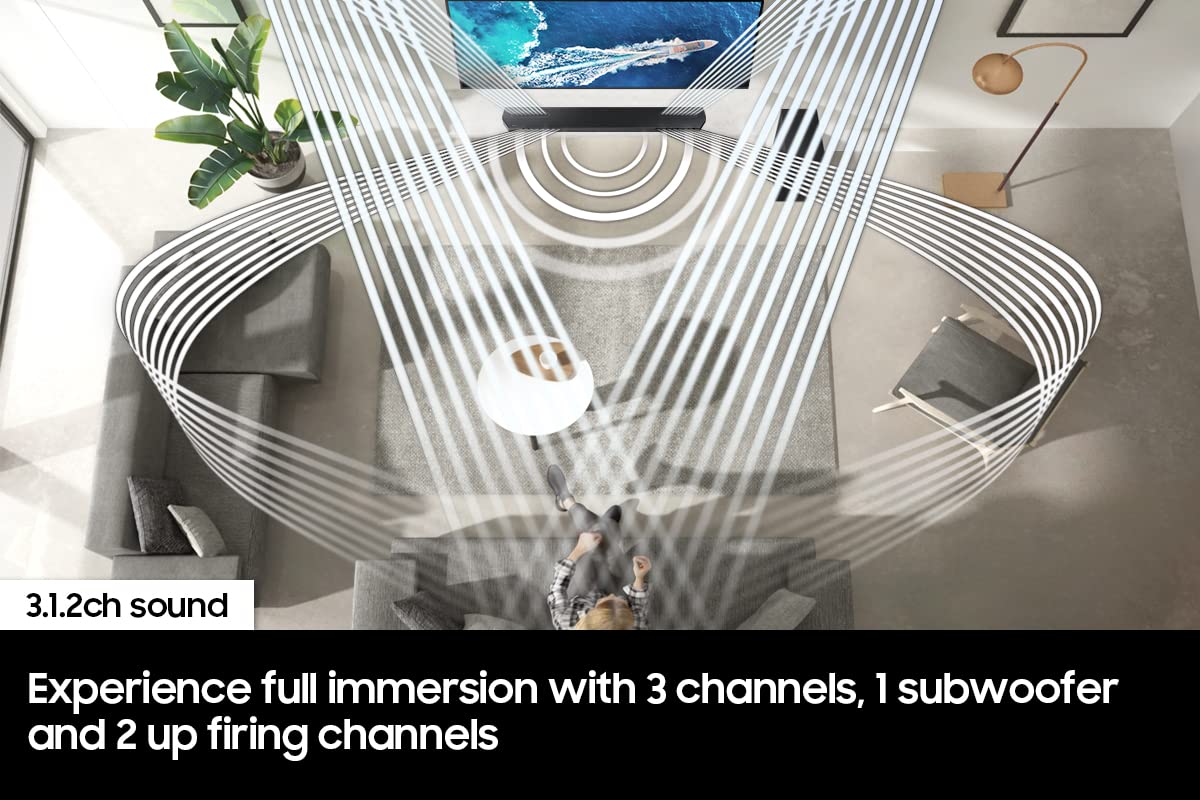 Samsung Hw-Q60B 3.1Ch Soundbar W/ Dolby Atmos, Dtx Virtual:X Q Symphony, Adaptive Sound, Game Mode, Bluetooth Connection, 2022