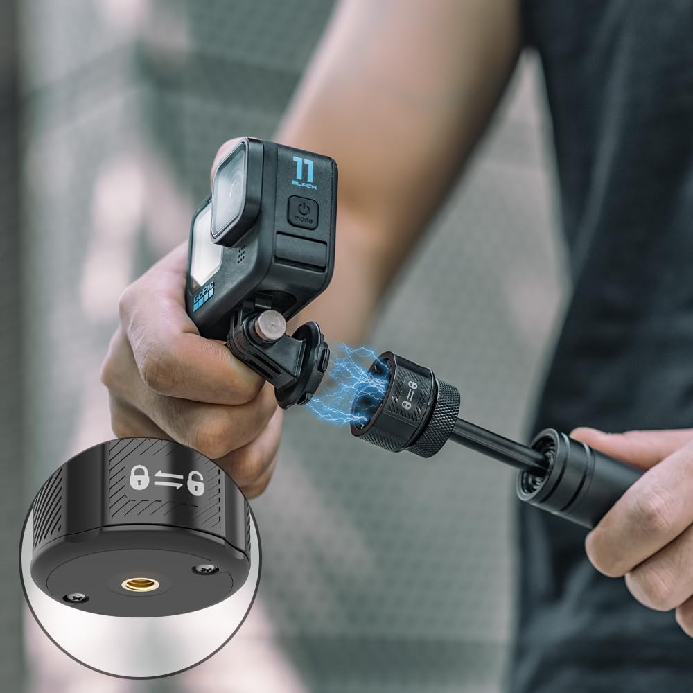 Skezn Magnetic Mount Accessories, Basic Set Quick Release Adapter Compatible With Gopro Hero 13/12/11/10/9, Insta360, Akaso, Dji And More (Magnetic Quick Release Kit)