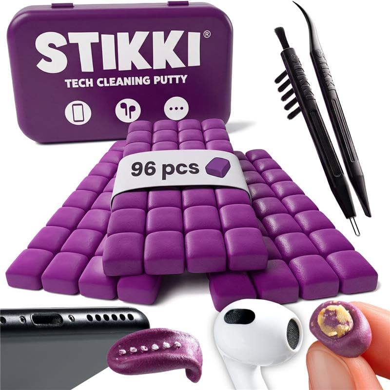 STIKKI Cleaning Putty for Electronics - Earbud & Phone Cleaning Kit with Precision Tools - Cleaner Kit & Charging Port Cleaning 