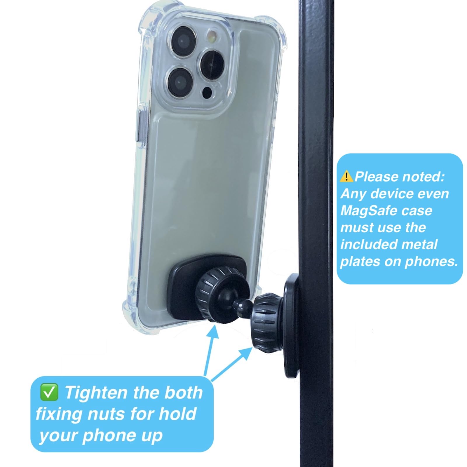 Armolabx Dual Magnetic Phone Mount Holder, [Upgraded Super Magnets] Gym Magnetic Phone Holder, [Pocket Size] Double Sided Magnet