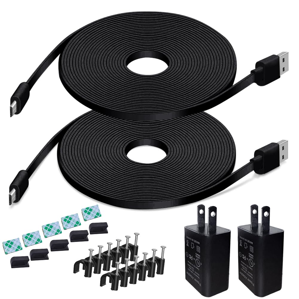 20Ft Power Extension Cable Charger For Blink Outdoor(3Rd Gen)/Xt/Xt2, Wyze Cam V4/V3/Og, Arlo Essential,Weatherproof Power Cord