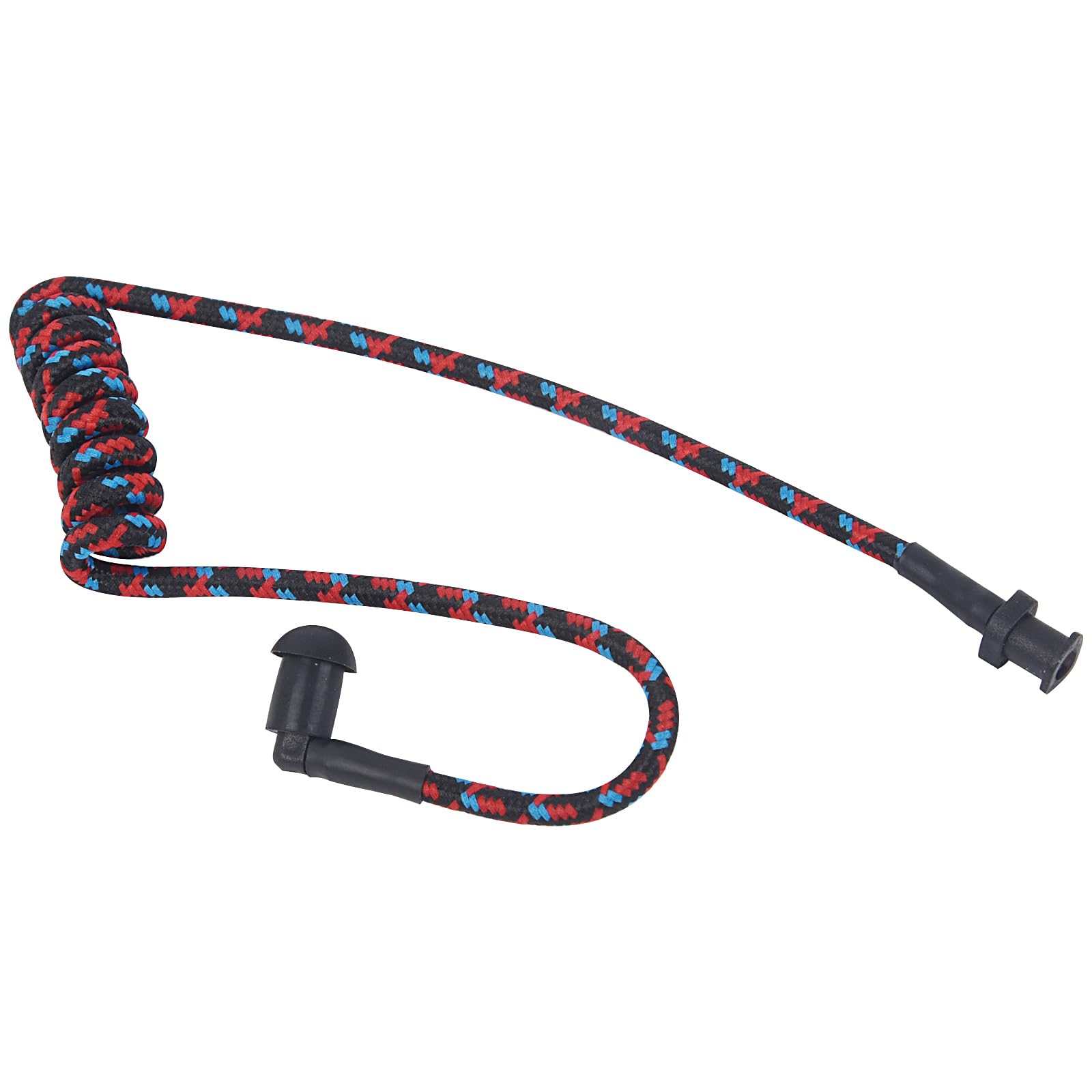 Pdflie Braided Knitted Woven Fabric Fiber Coil Tube Replacement For Walkie Talkie Radio Acoustic Earpiece Headset (Black Red Blu