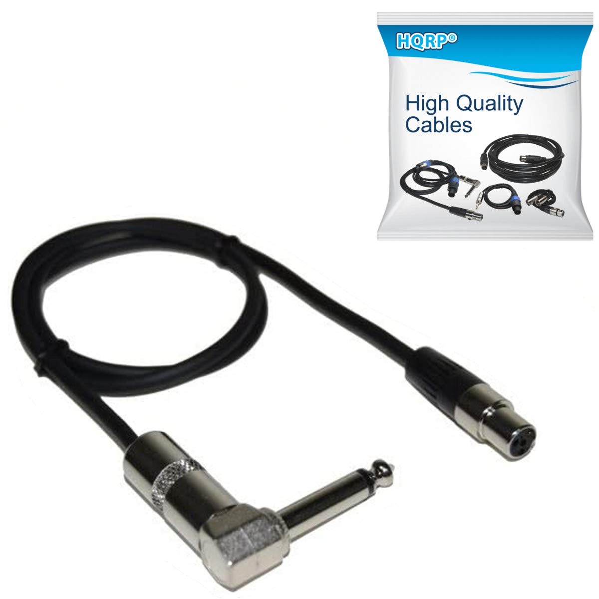 Hqrp Ta4F Mini Connector To 1/4 Right Angle Instrument Cable Compatible With Line 6 Relay G50 G55 G90 Digital Wireless Guitar System Tbp12 Transmitter 98 033 0003