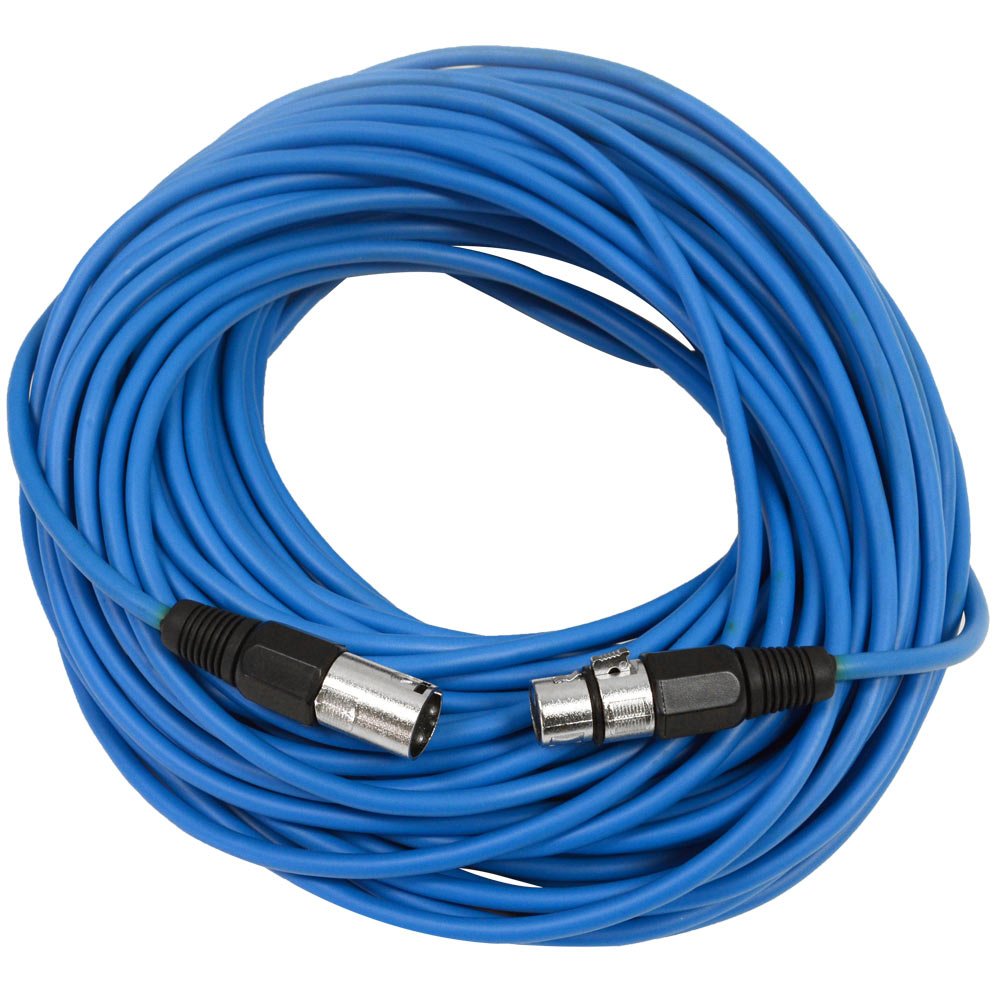 Seismic Audio - Saxlx-100-6 Pack Of 100 Blue Xlr Male To Xlr Female Microphone Cables - Balanced - 100 Foot Patch Cords